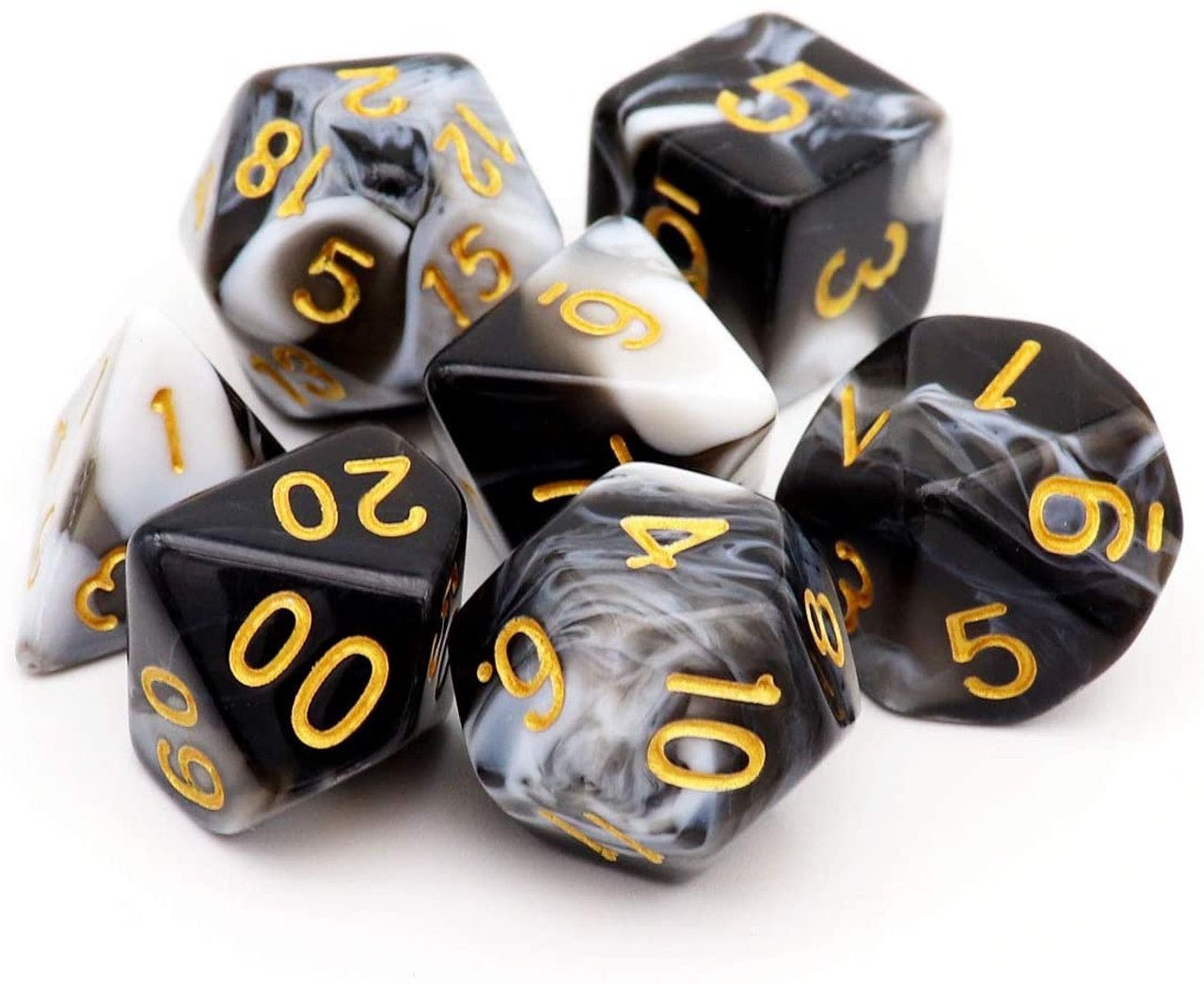 Gemini Dice Set, Black White - Haxtec - 1