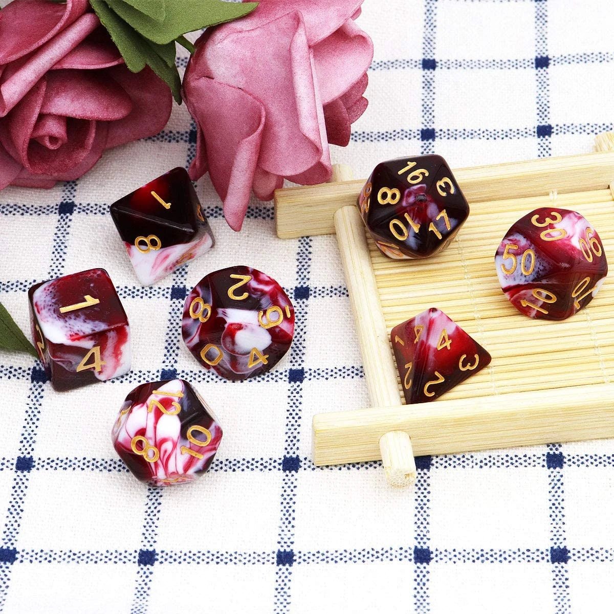 Gemini Dice Set - Red White - Haxtec - 1