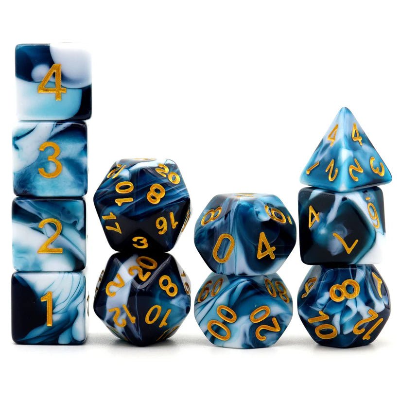 Gemini Dice Set, Teal White - Haxtec - 2