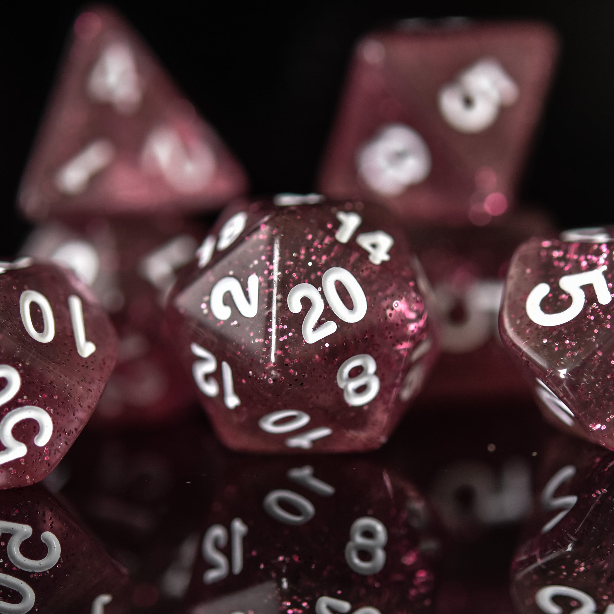 Glass of Rosé Acrylic Dice Set - Misty Mountain Gaming - 4