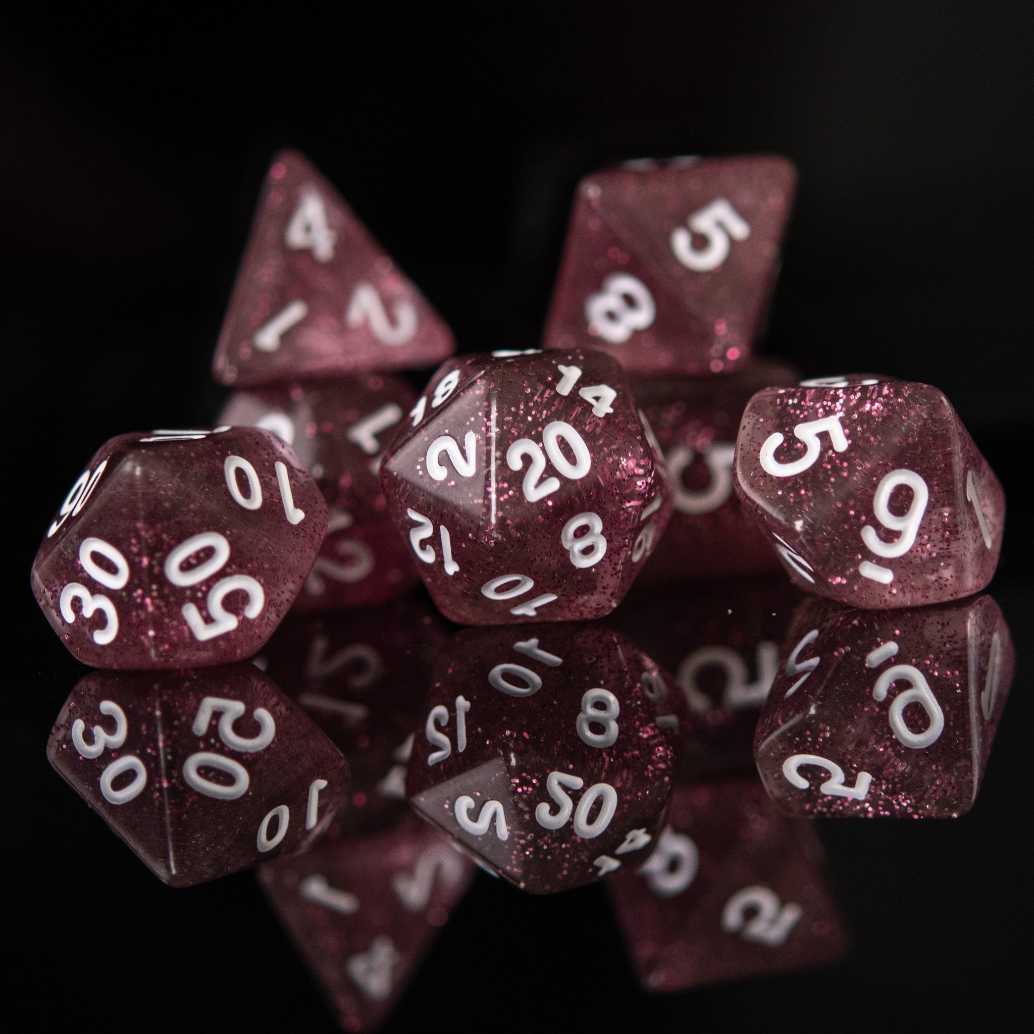 Glass of Rosé Acrylic Dice Set - Misty Mountain Gaming - 1