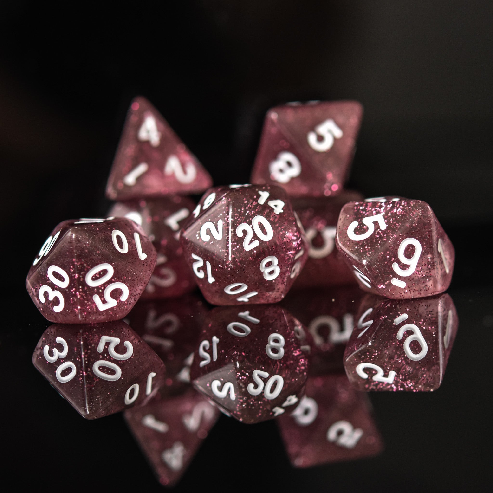 Glass of Rosé Acrylic Dice Set - Misty Mountain Gaming - 3