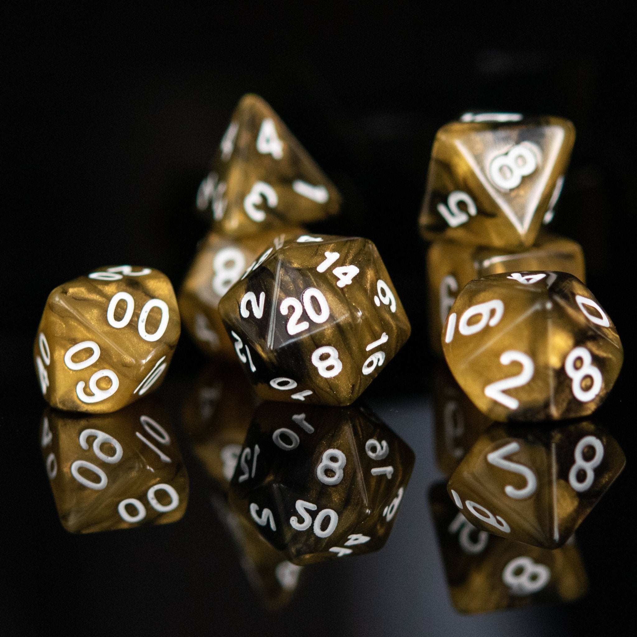 Gold Rush Acrylic Dice Set - Misty Mountain Gaming - 1