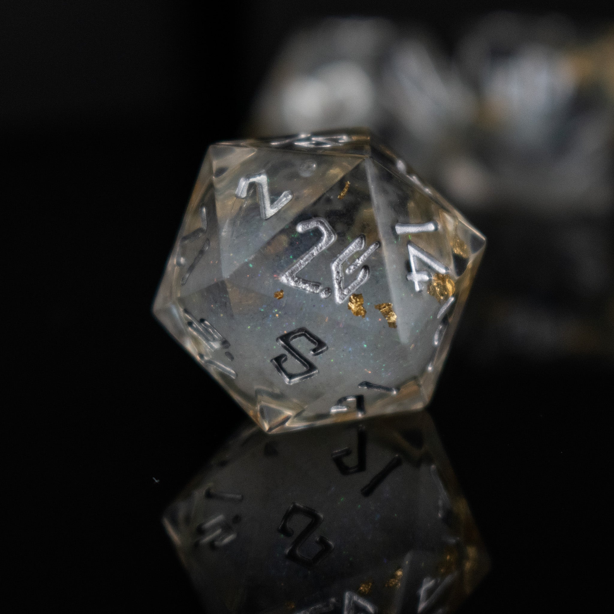 Golden Ashes Liquid Core Dice Set - Misty Mountain Gaming - 3