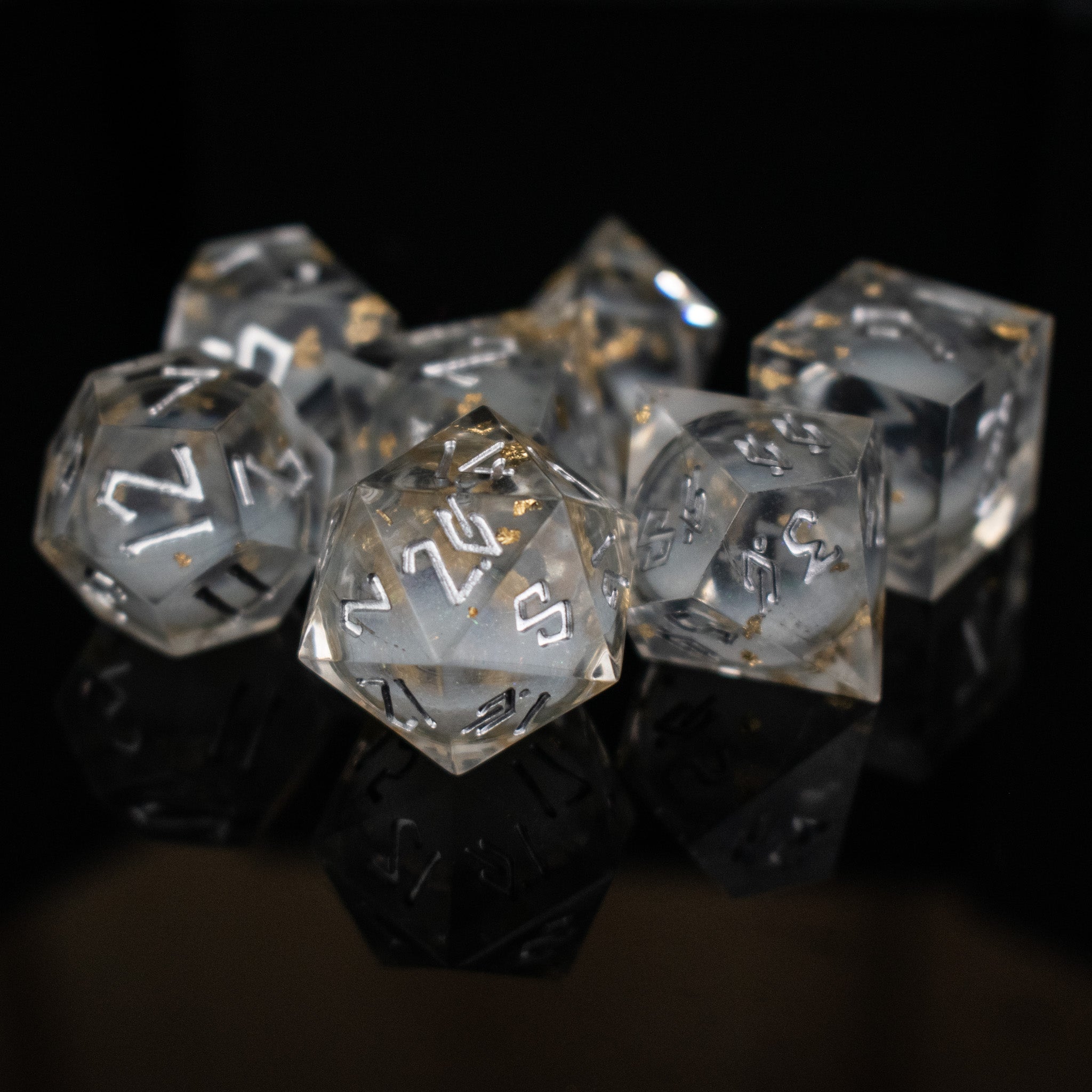 Golden Ashes Liquid Core Dice Set - Misty Mountain Gaming - 1