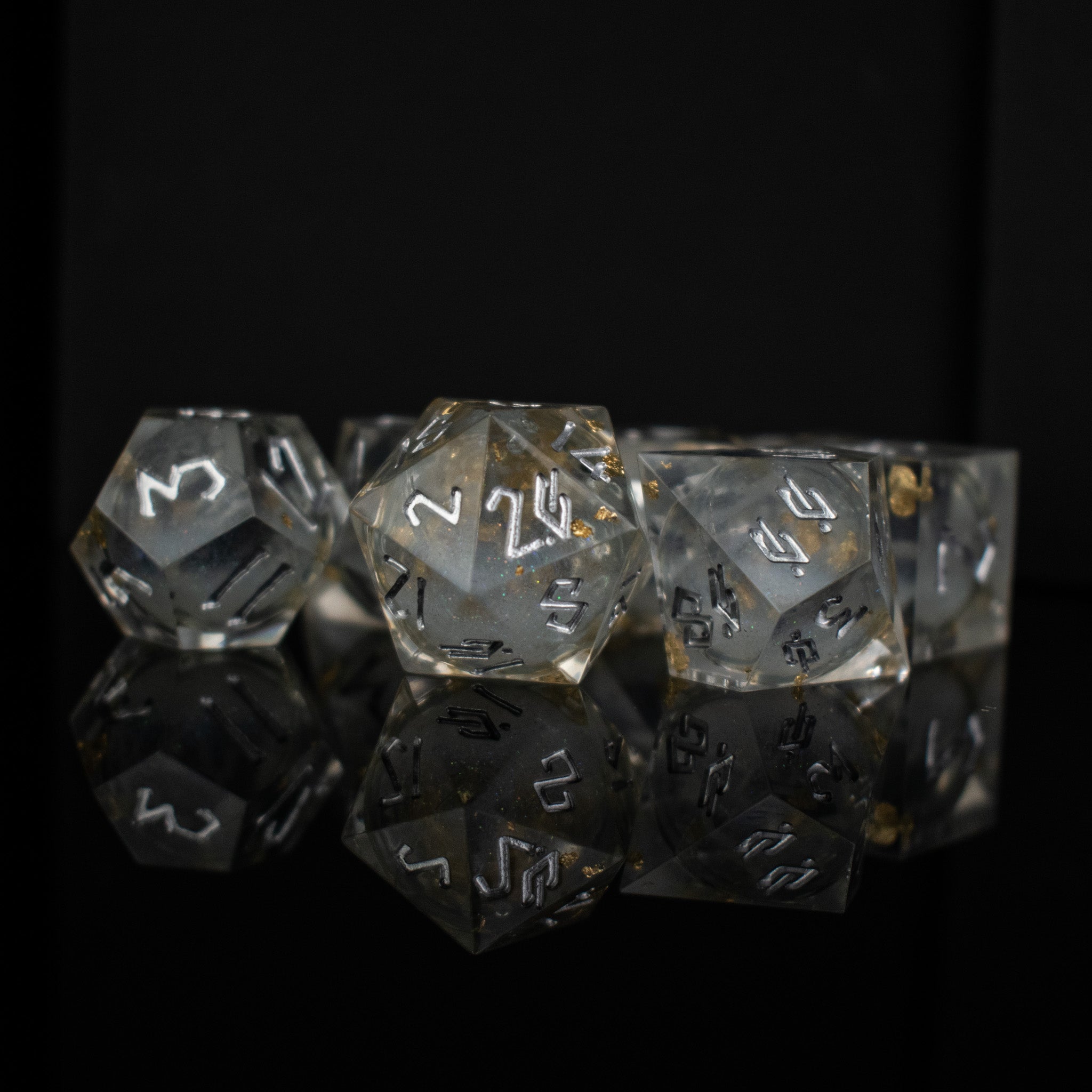 Golden Ashes Liquid Core Dice Set - Misty Mountain Gaming - 2