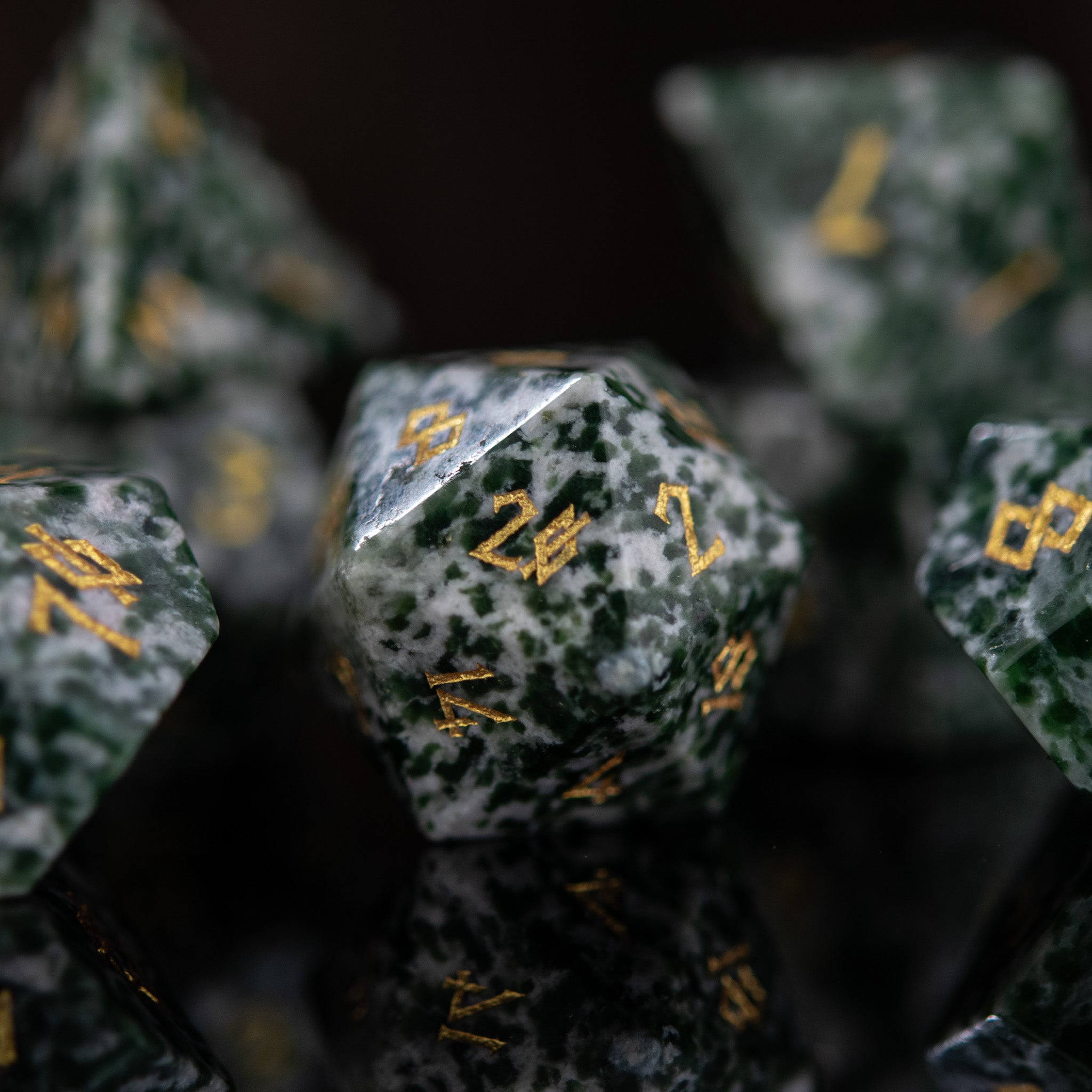 Green Spotted Jasper Stone Set - Misty Mountain Gaming - 4