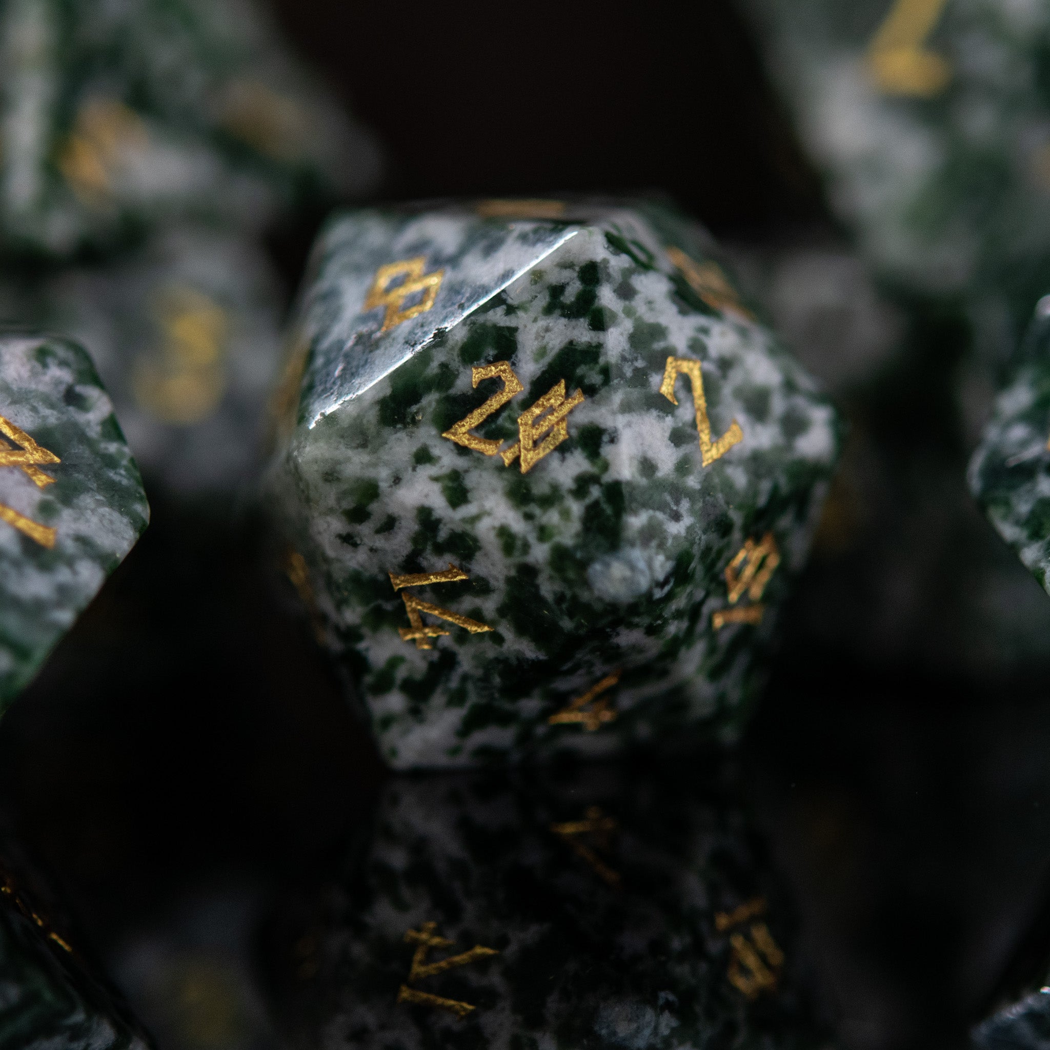 Green Spotted Jasper Stone Set - Misty Mountain Gaming - 2