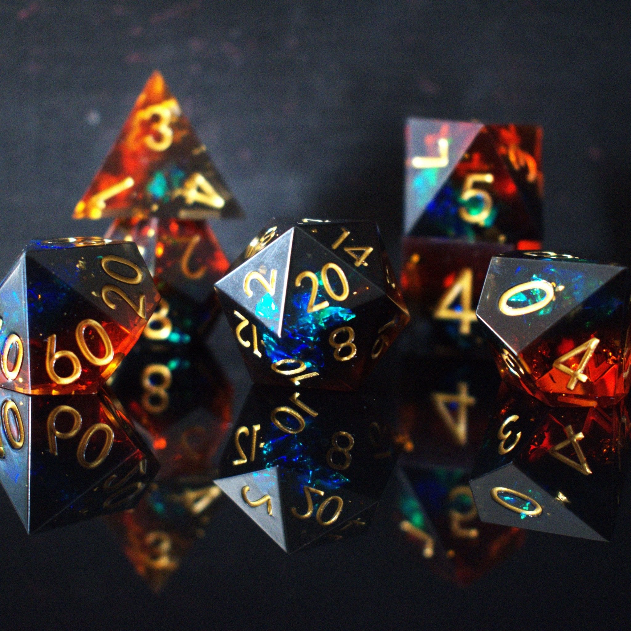 Hellish Rebuke Sharp - Edged Resin Dice Set - Misty Mountain Gaming - 1