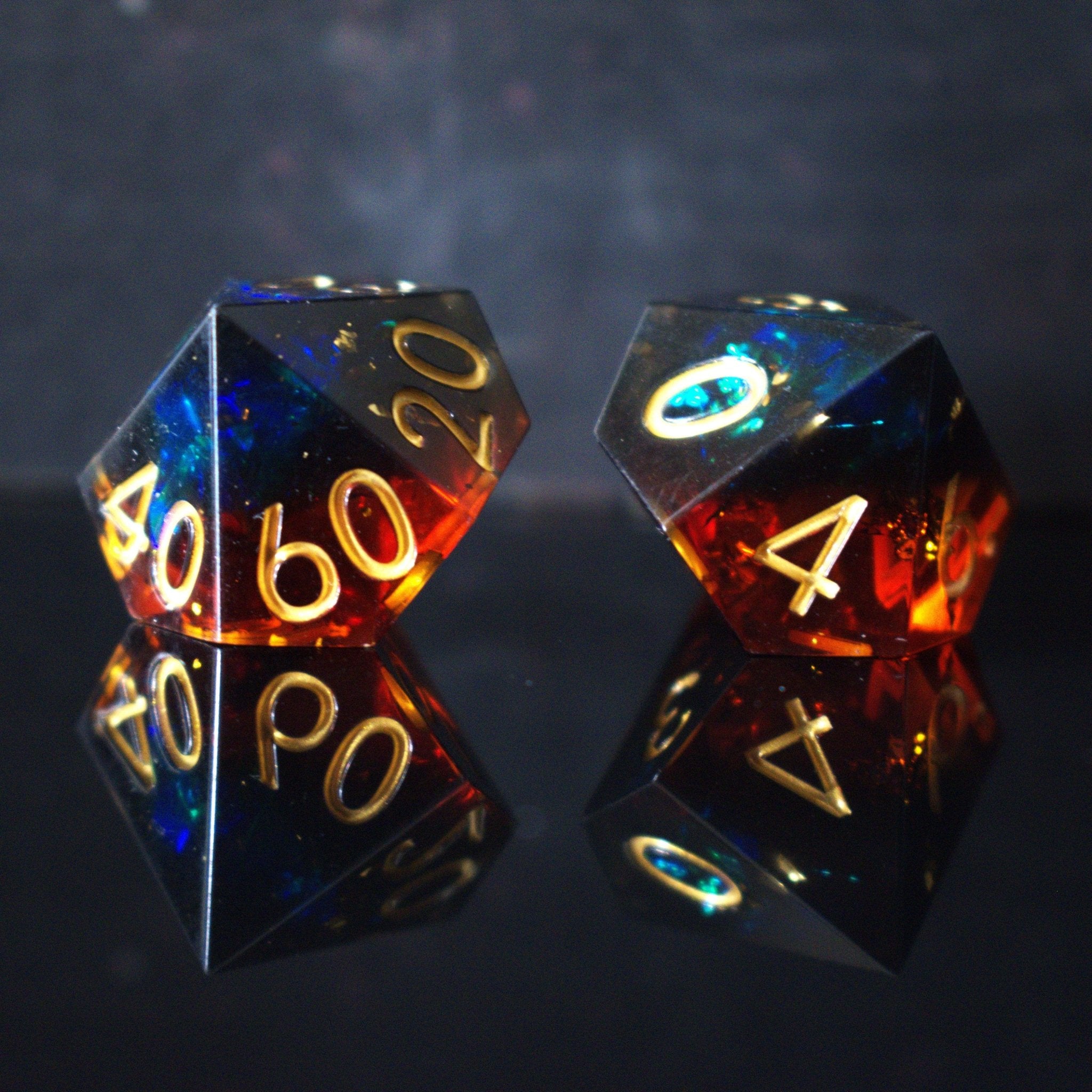 Hellish Rebuke Sharp - Edged Resin Dice Set - Misty Mountain Gaming - 5