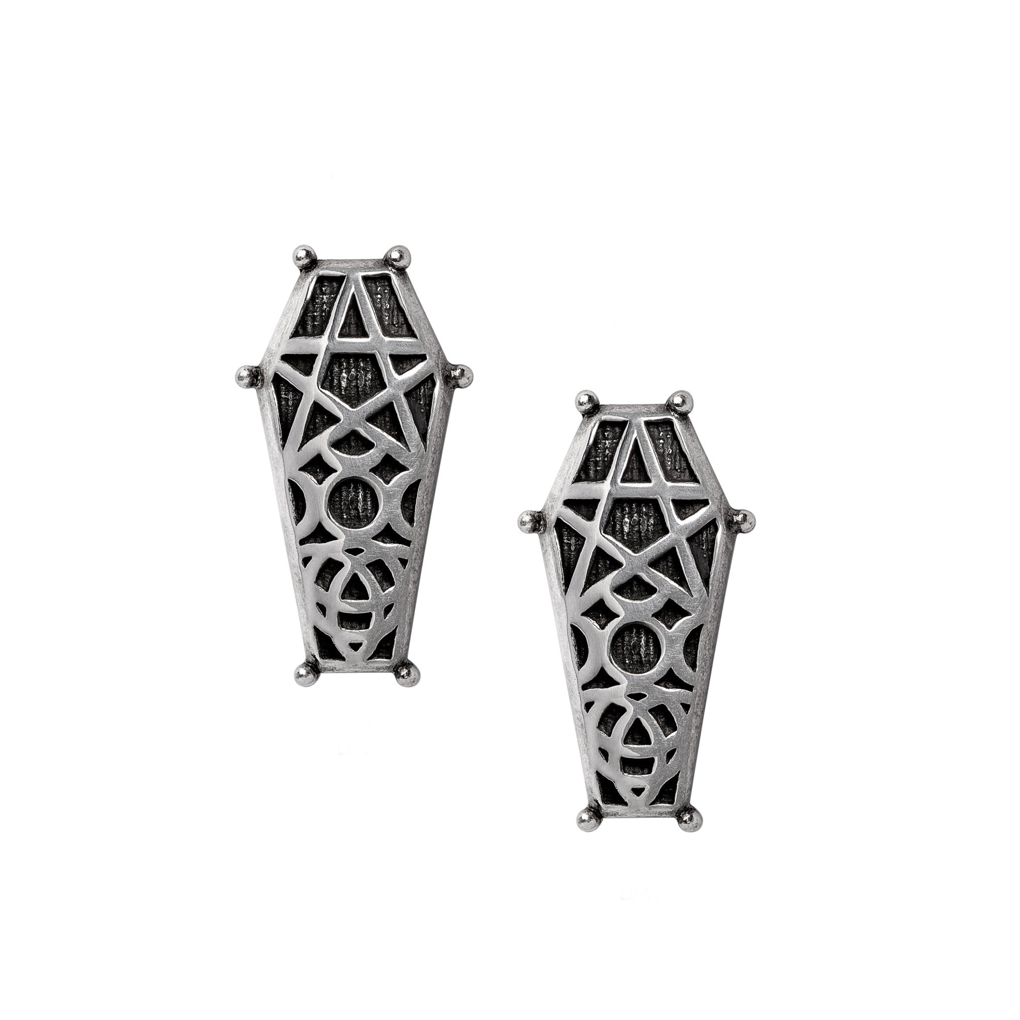 Hex Coffin Earrings - Studs - Pair - Alchemy of England - 1