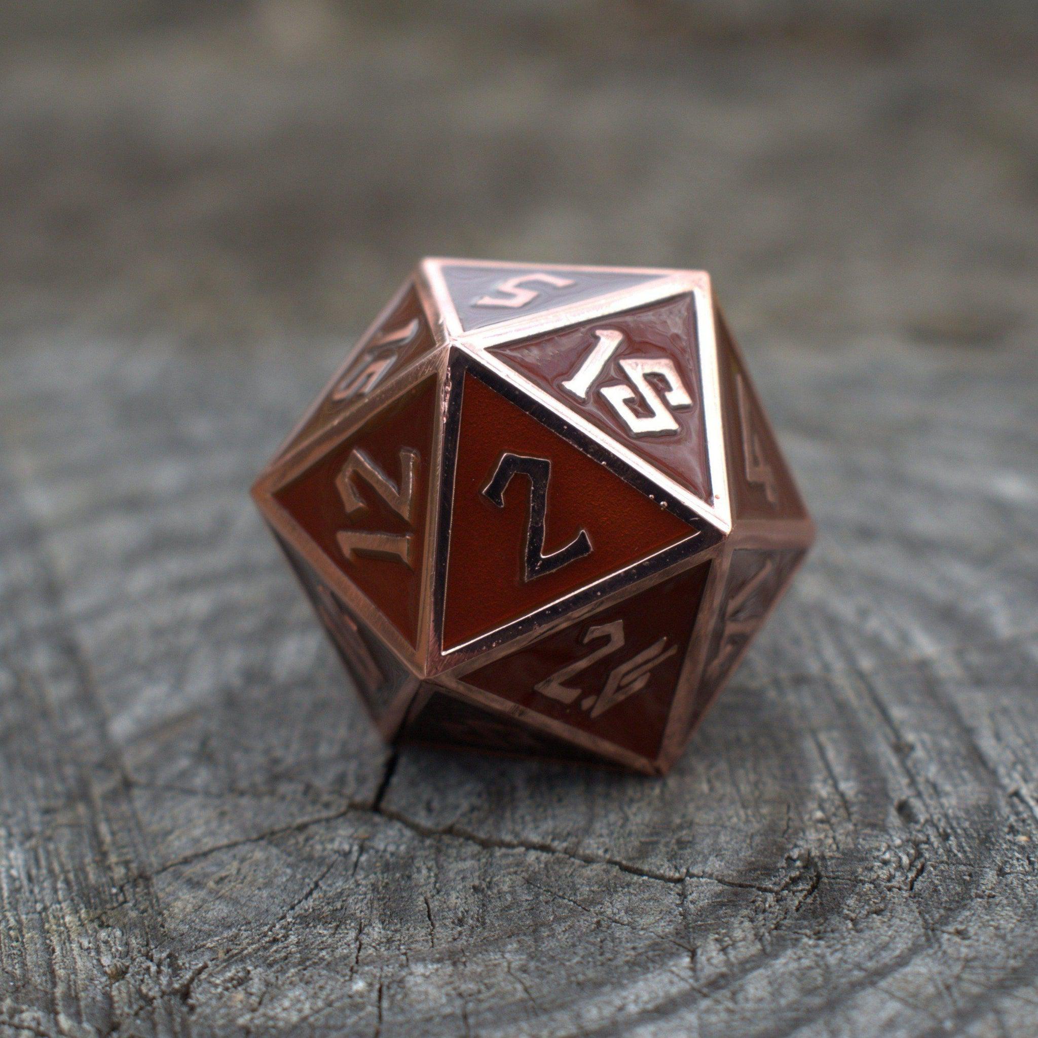 Hickory and Bronze Metal 35mm D20 - Misty Mountain Gaming - 2