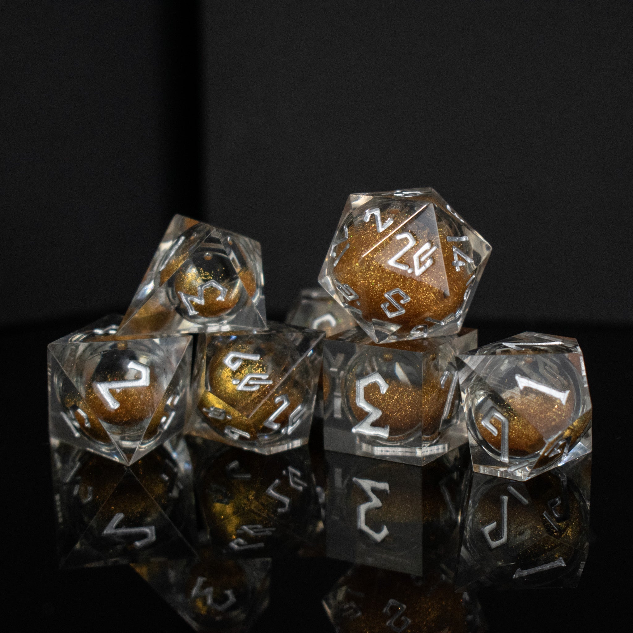 Hidden Treasures Liquid Core Dice Set - Misty Mountain Gaming - 1