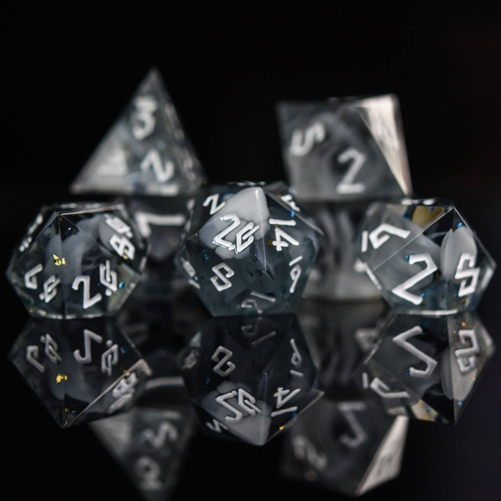 Holy Aura Sharp - Edged Resin Dice Set - Misty Mountain Gaming - 4