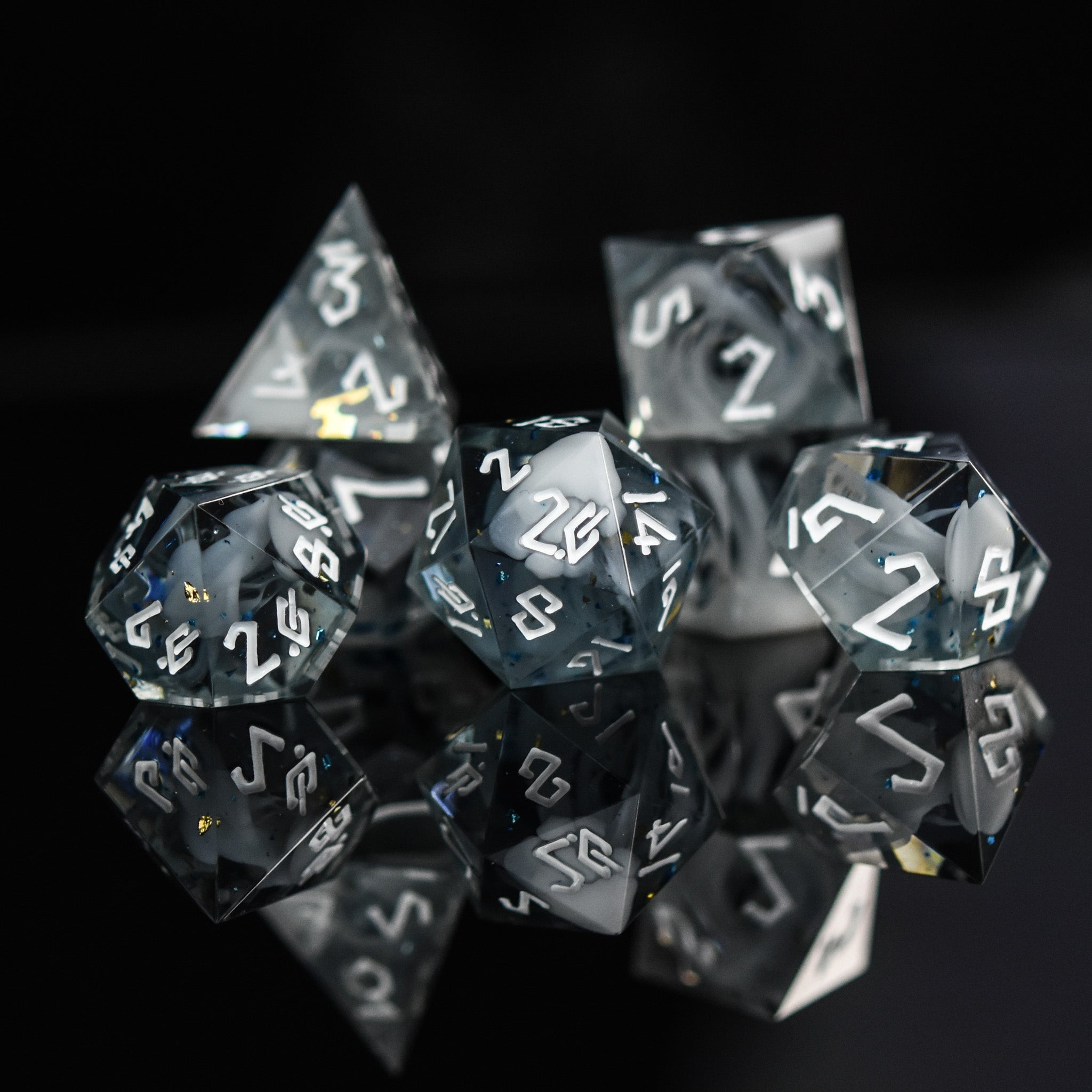 Holy Aura Sharp - Edged Resin Dice Set - Misty Mountain Gaming - 1