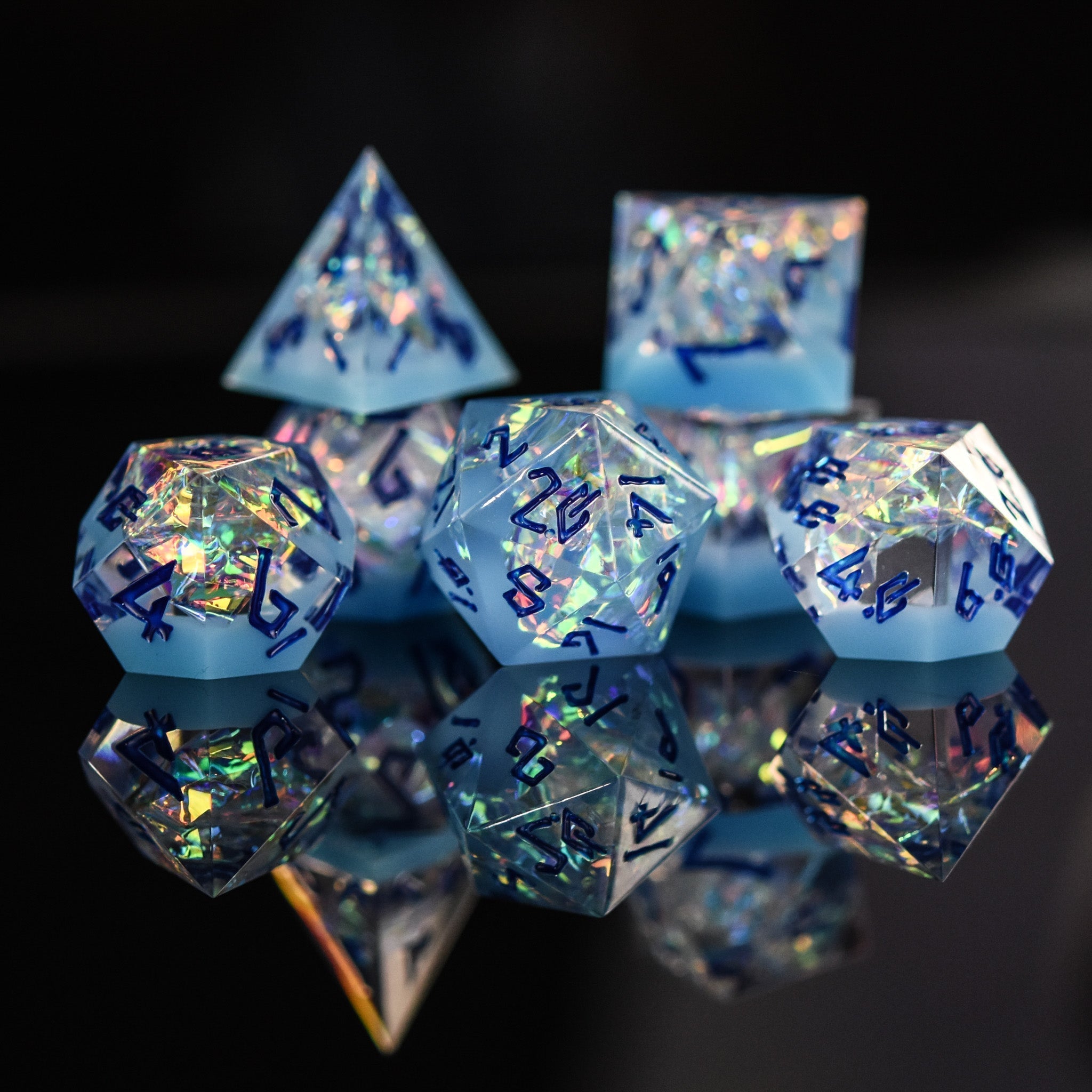 Ice Storm Sharp - Edged Resin Dice Set - Misty Mountain Gaming - 1