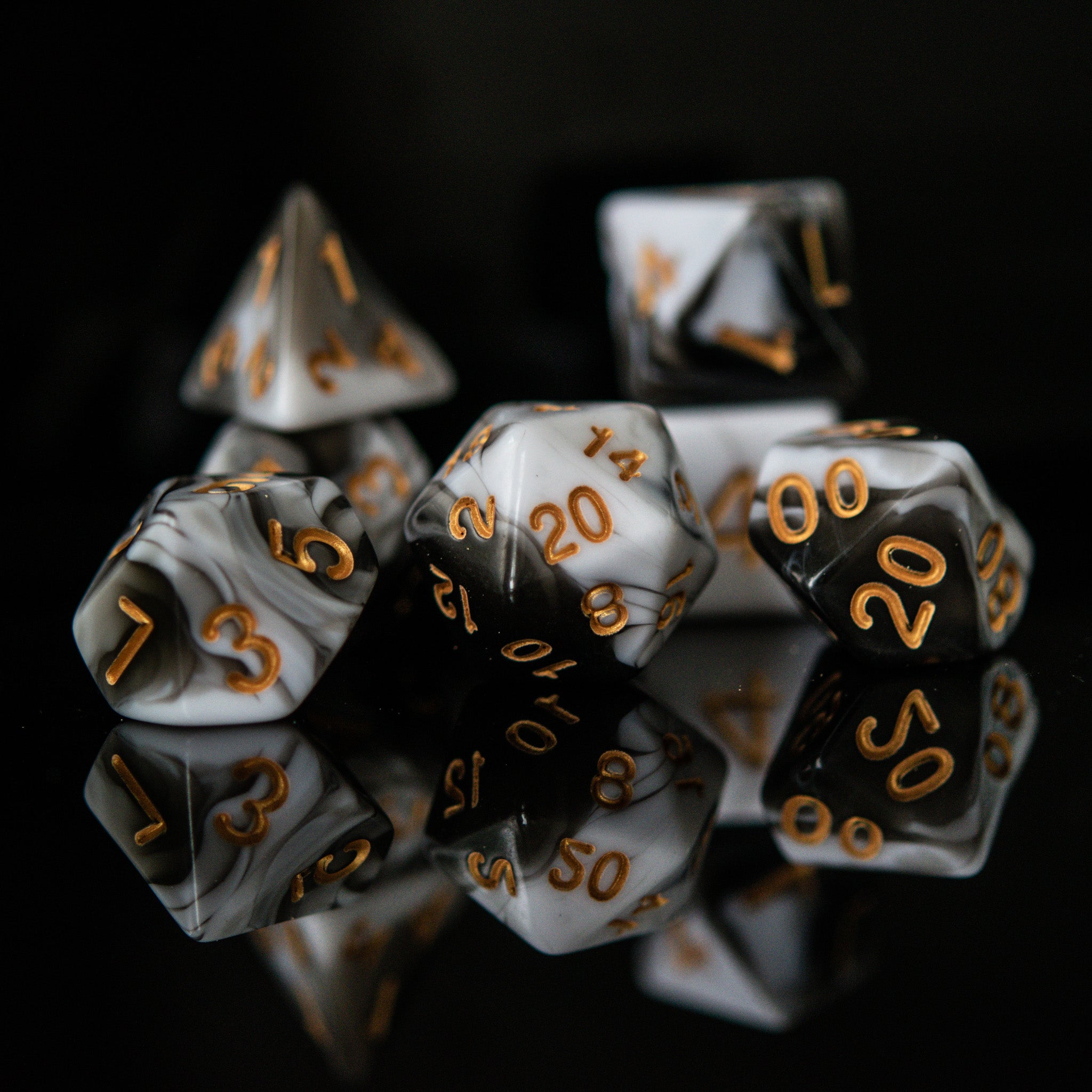 Illustration Acrylic Dice Set - Misty Mountain Gaming - 3