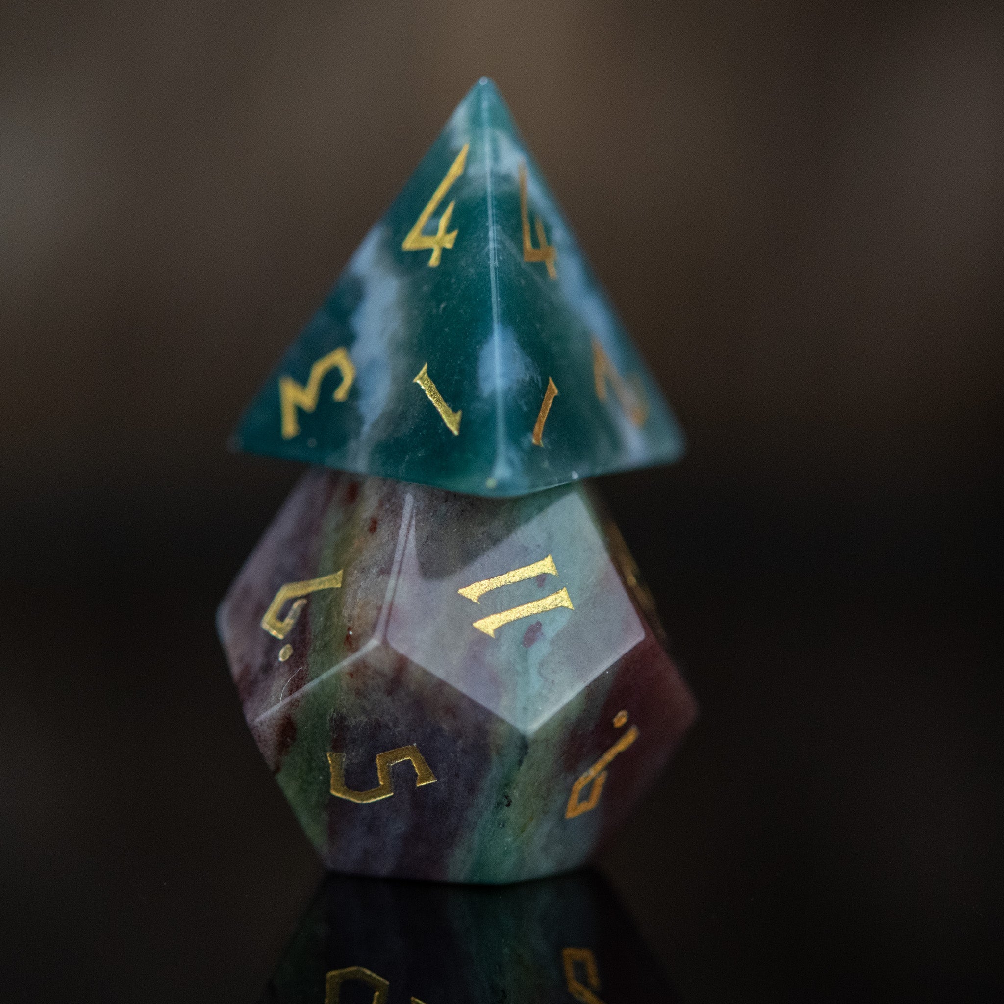 Indian Agate Stone Dice Set - Misty Mountain Gaming - 4