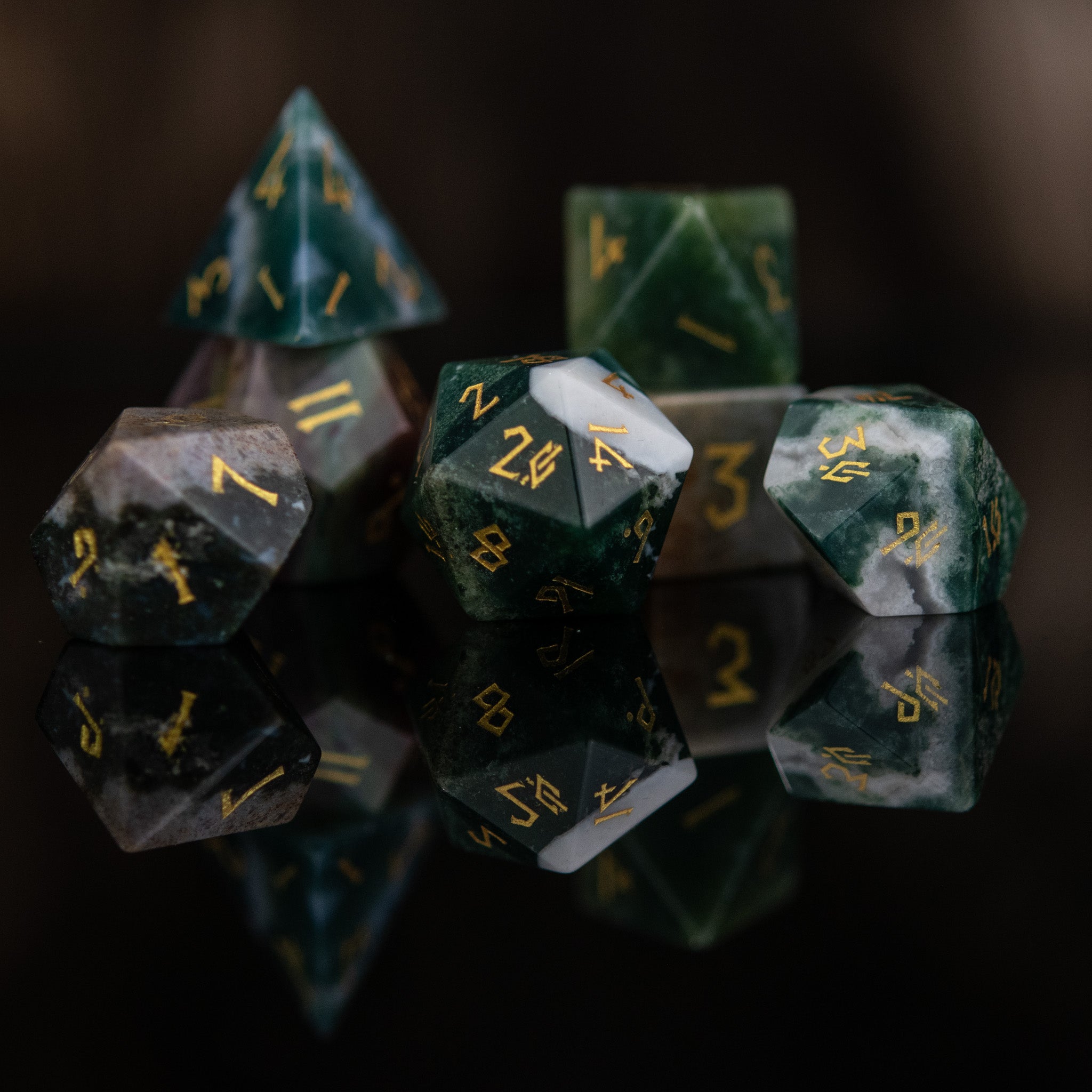 Indian Agate Stone Dice Set - Misty Mountain Gaming - 1