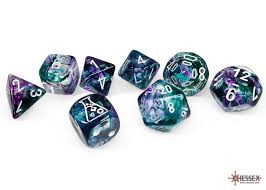 Lab Dice Nebula Polyhedral Flourite /white 7 - Die Set (with bonus die) - Chessex - 1