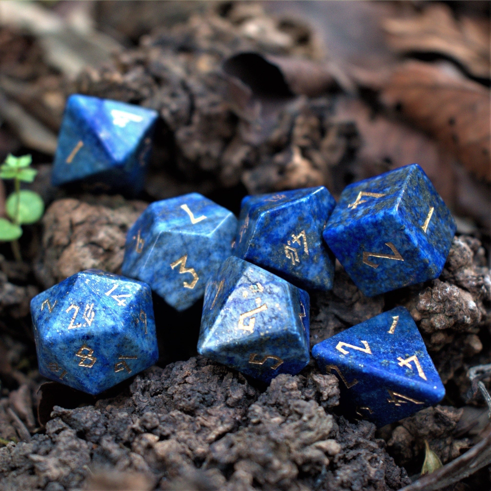 Lapis Lazuli Stone Dice Set - Misty Mountain Gaming - 2