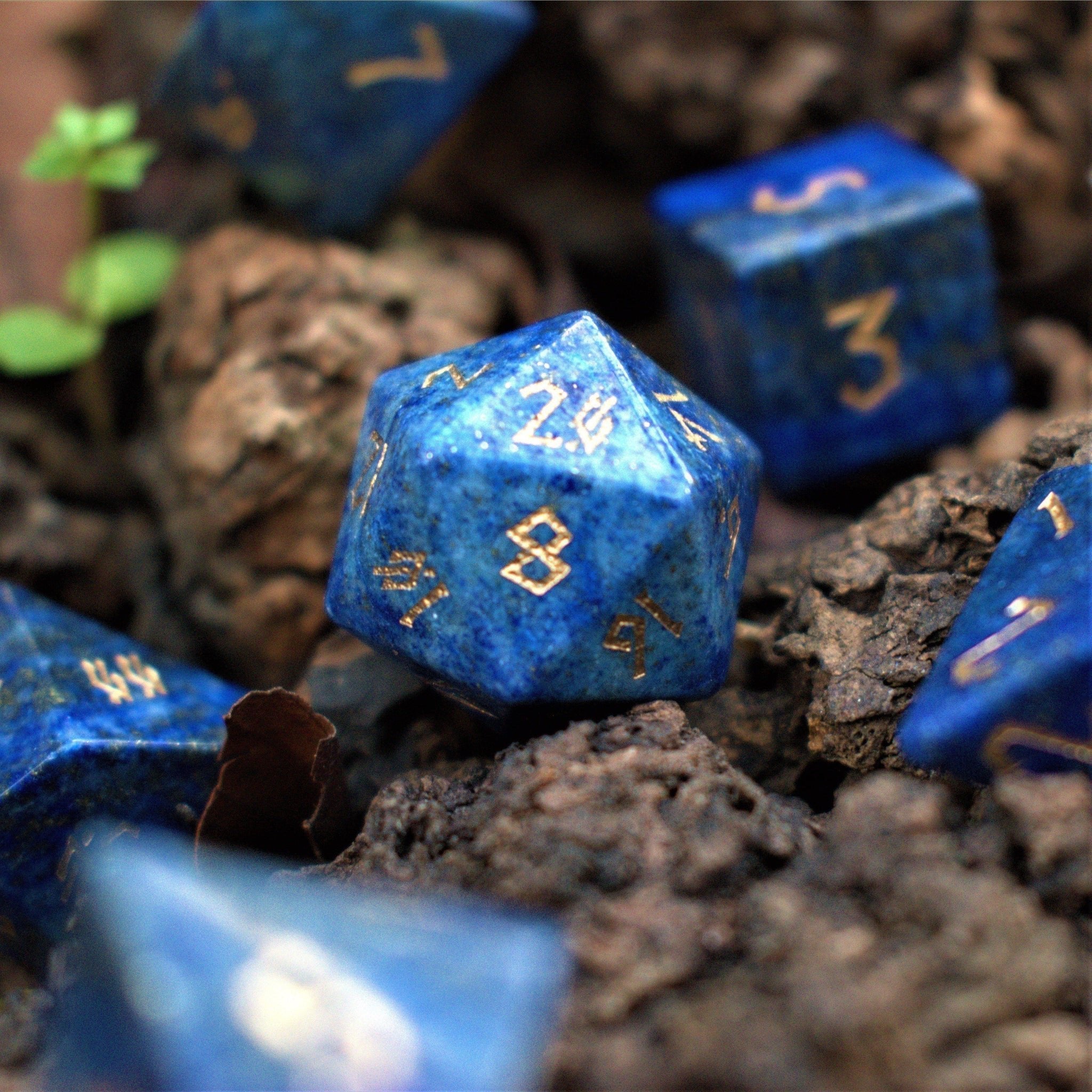 Lapis Lazuli Stone Dice Set - Misty Mountain Gaming - 1