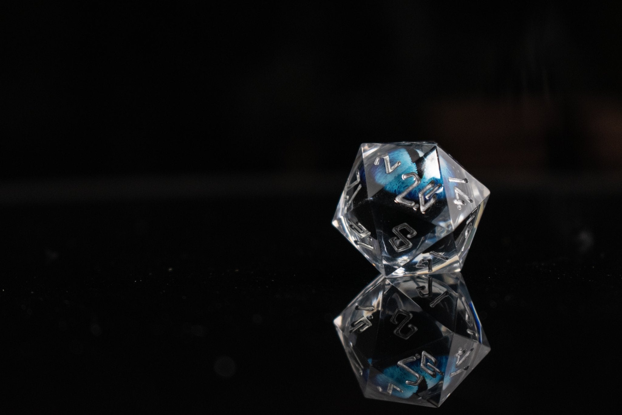 Legacy of Blue Eyes Liquid Core Dice Set - Silver - Misty Mountain Gaming - 7