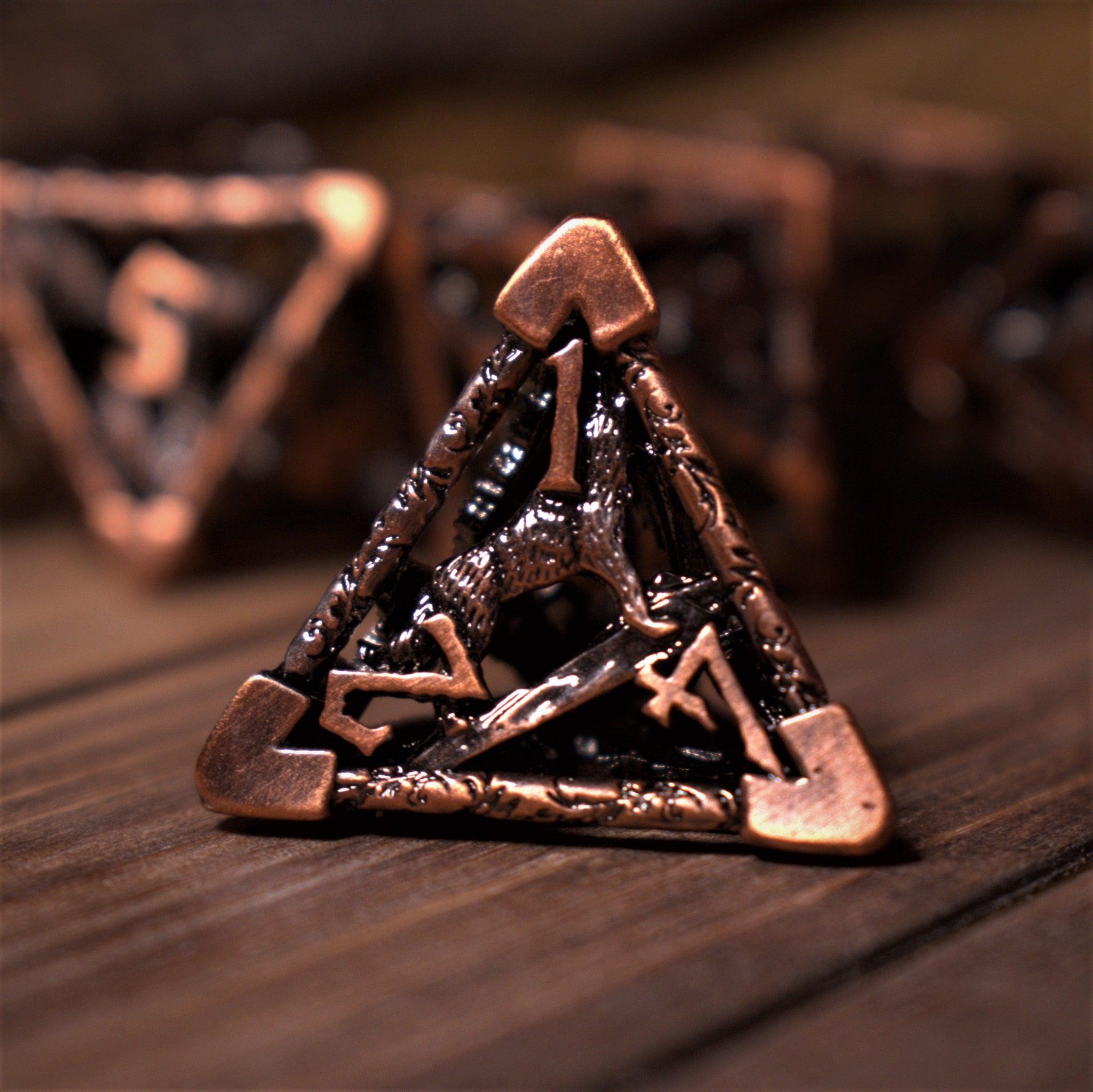 Legends of Valhalla - Bronze Hollow Metal Dice Set - Misty Mountain Gaming - 4