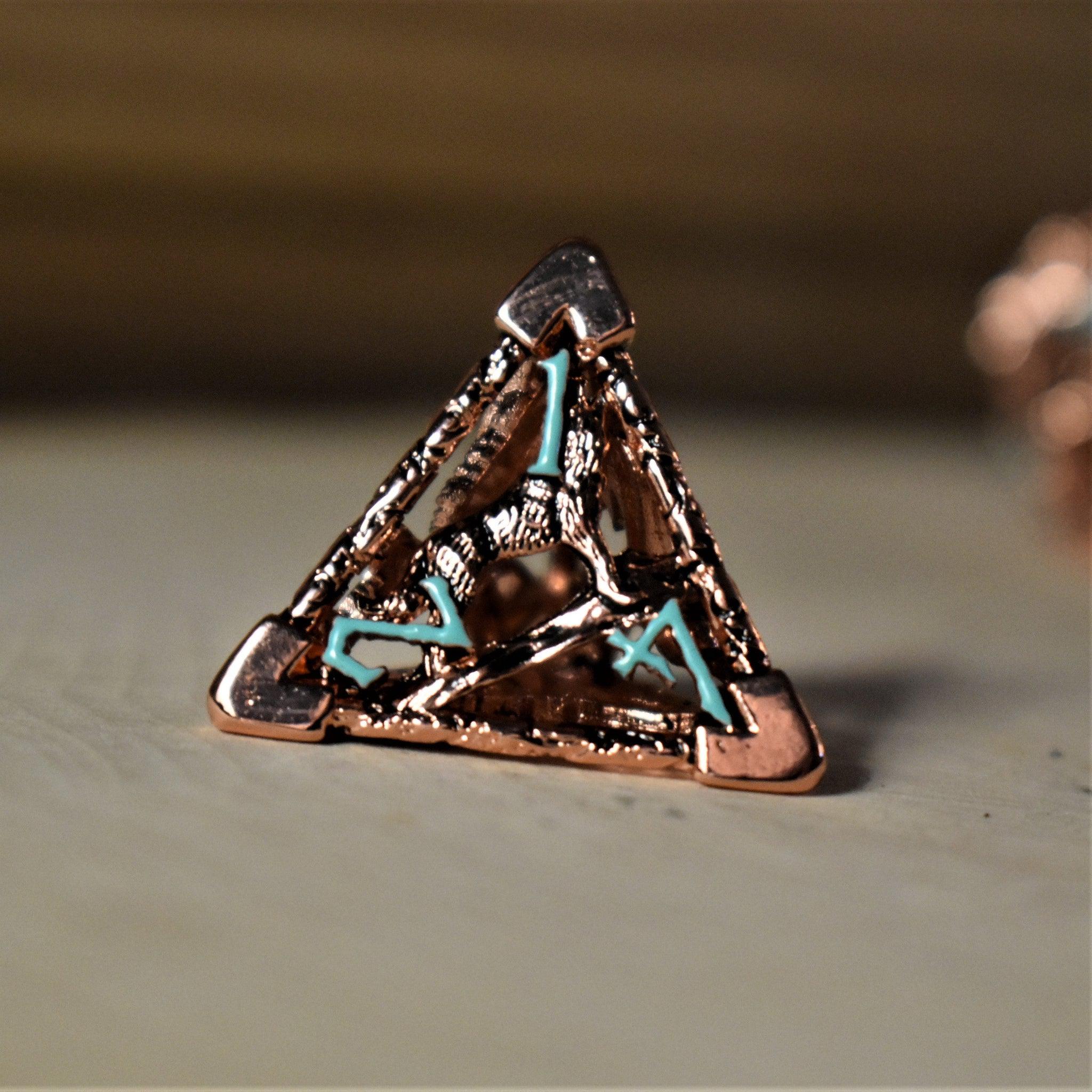 Legends of Valhalla - Copper and Blue Hollow Metal Dice Set - Misty Mountain Gaming - 5