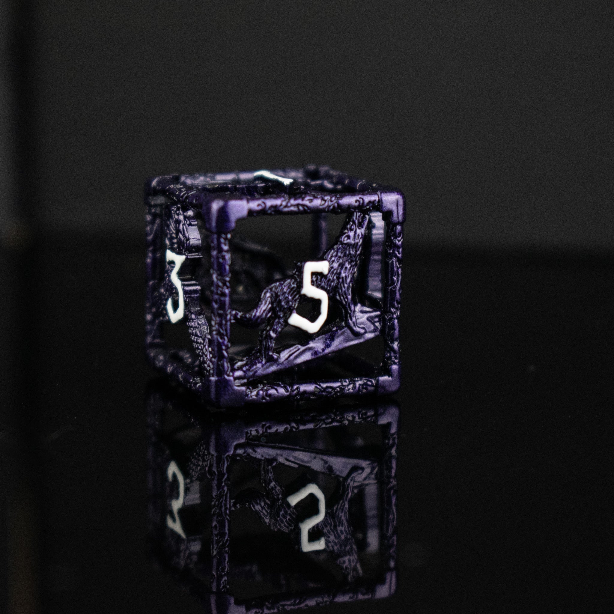 Legends of Valhalla - Purple Hollow Metal Dice Set - Misty Mountain Gaming - 5