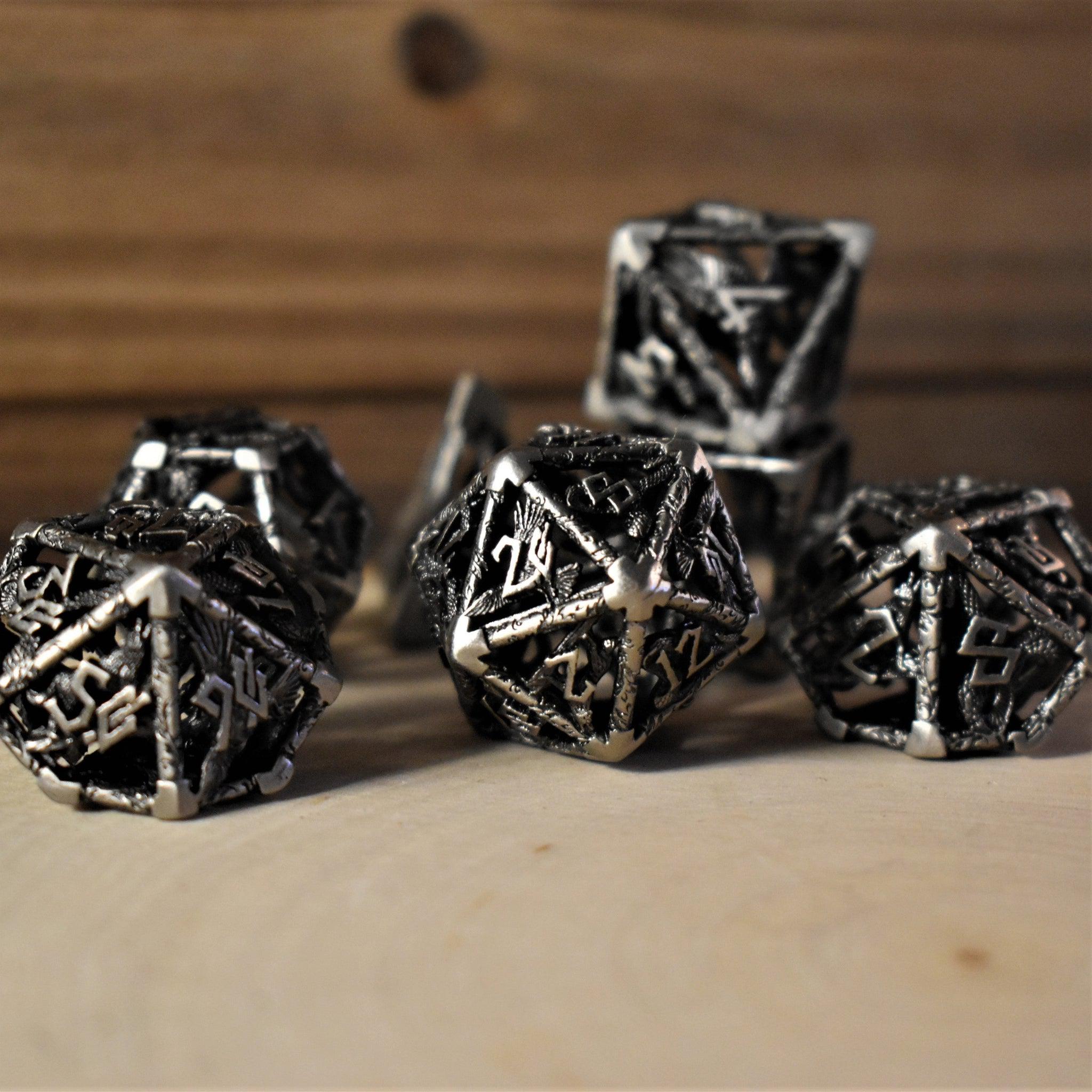 Legends of Valhalla - Silver Hollow Metal Dice Set - Misty Mountain Gaming - 2