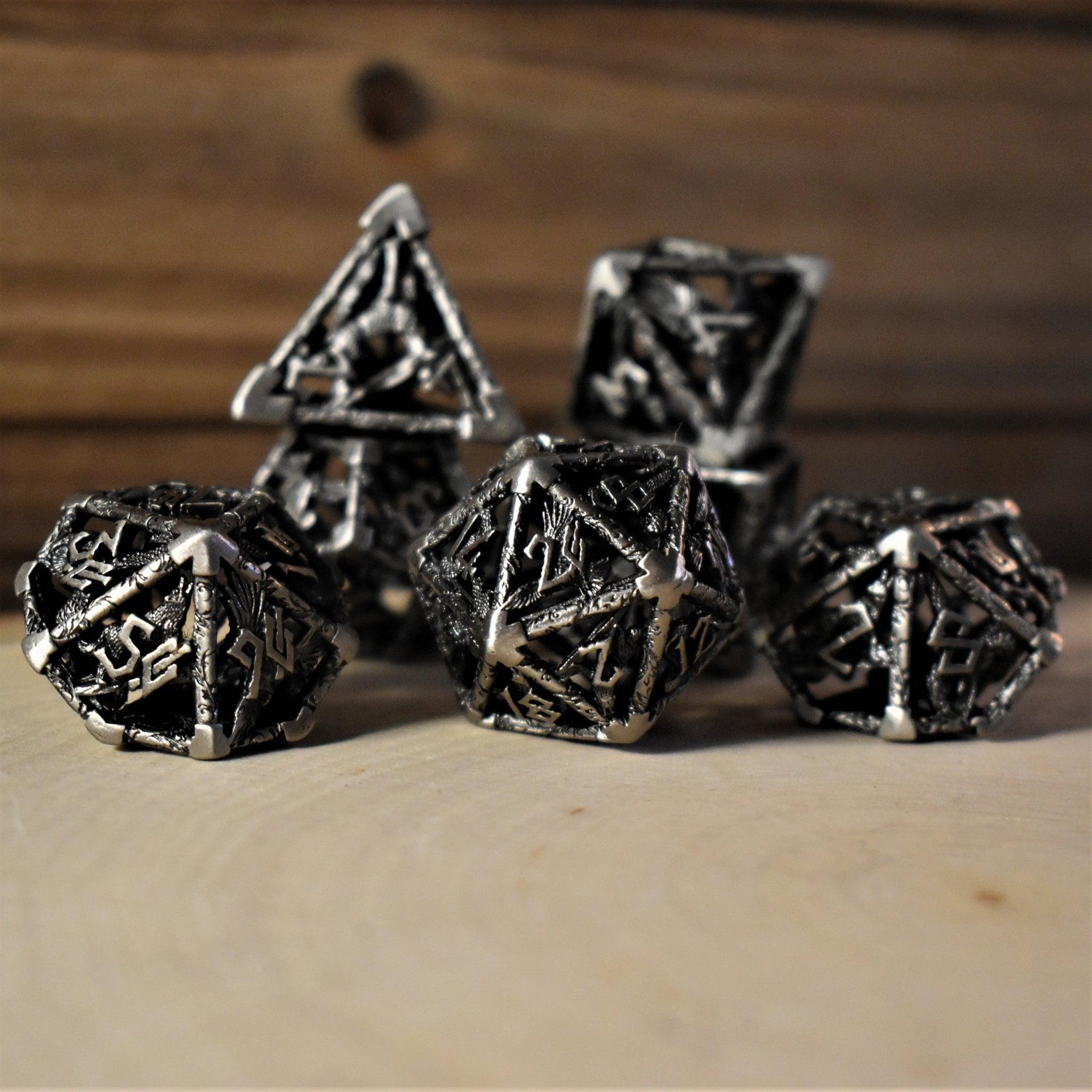 Legends of Valhalla - Silver Hollow Metal Dice Set - Misty Mountain Gaming - 3