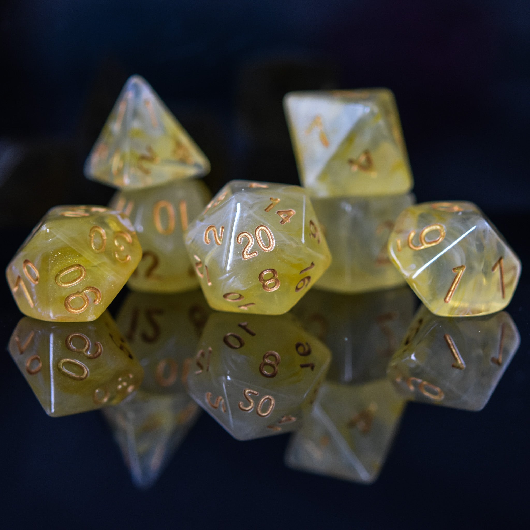 Lemon Drop Martini Acrylic Dice Set - Misty Mountain Gaming - 1