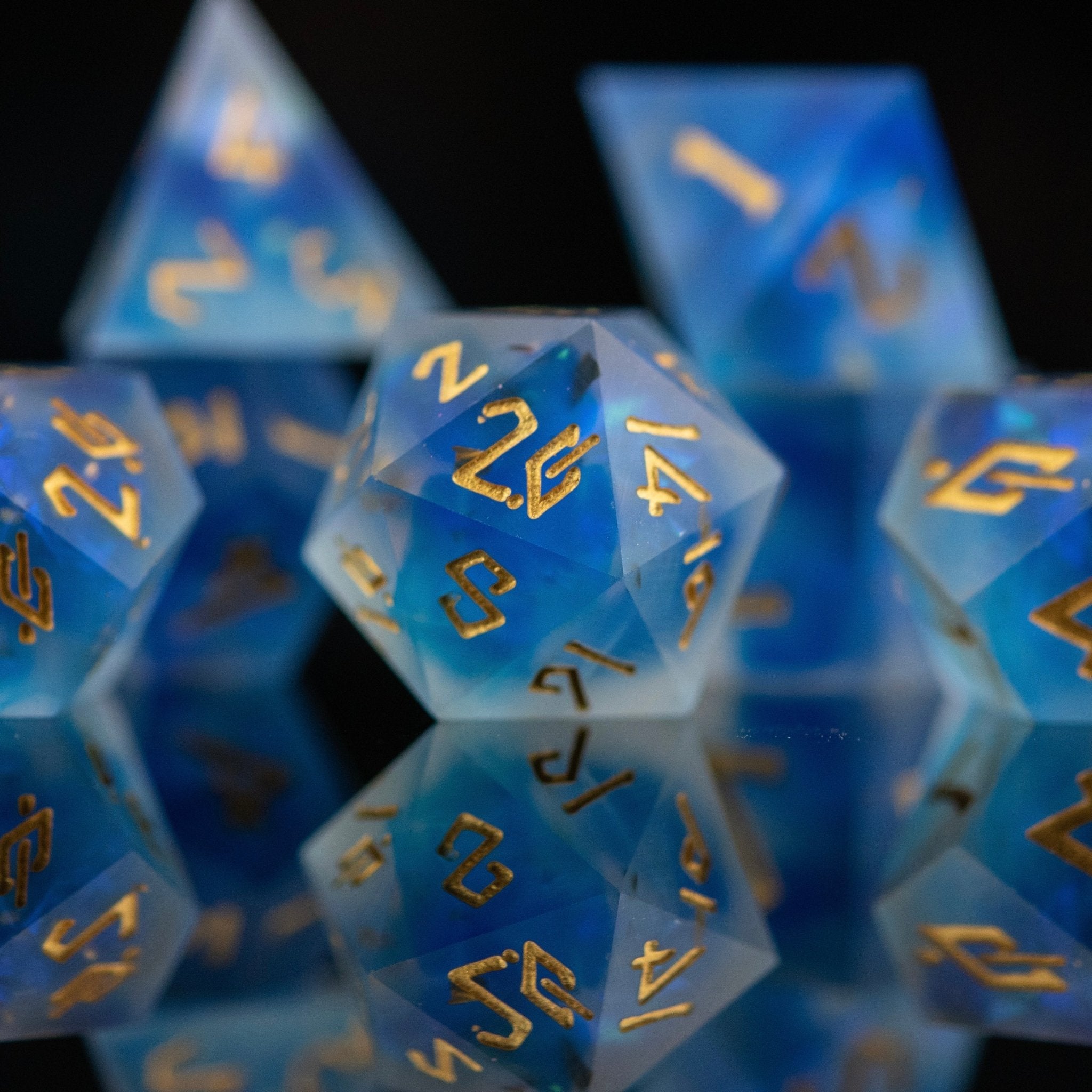 Lunar Veil Sharp - Edged Resin Dice Set - Misty Mountain Gaming - 7