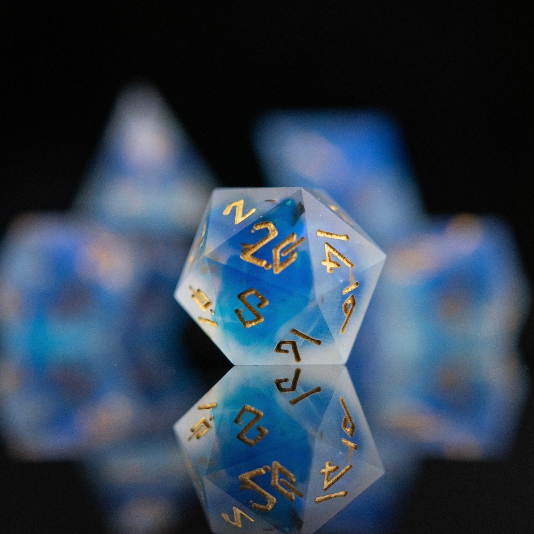 Lunar Veil Sharp - Edged Resin Dice Set - Misty Mountain Gaming - 3