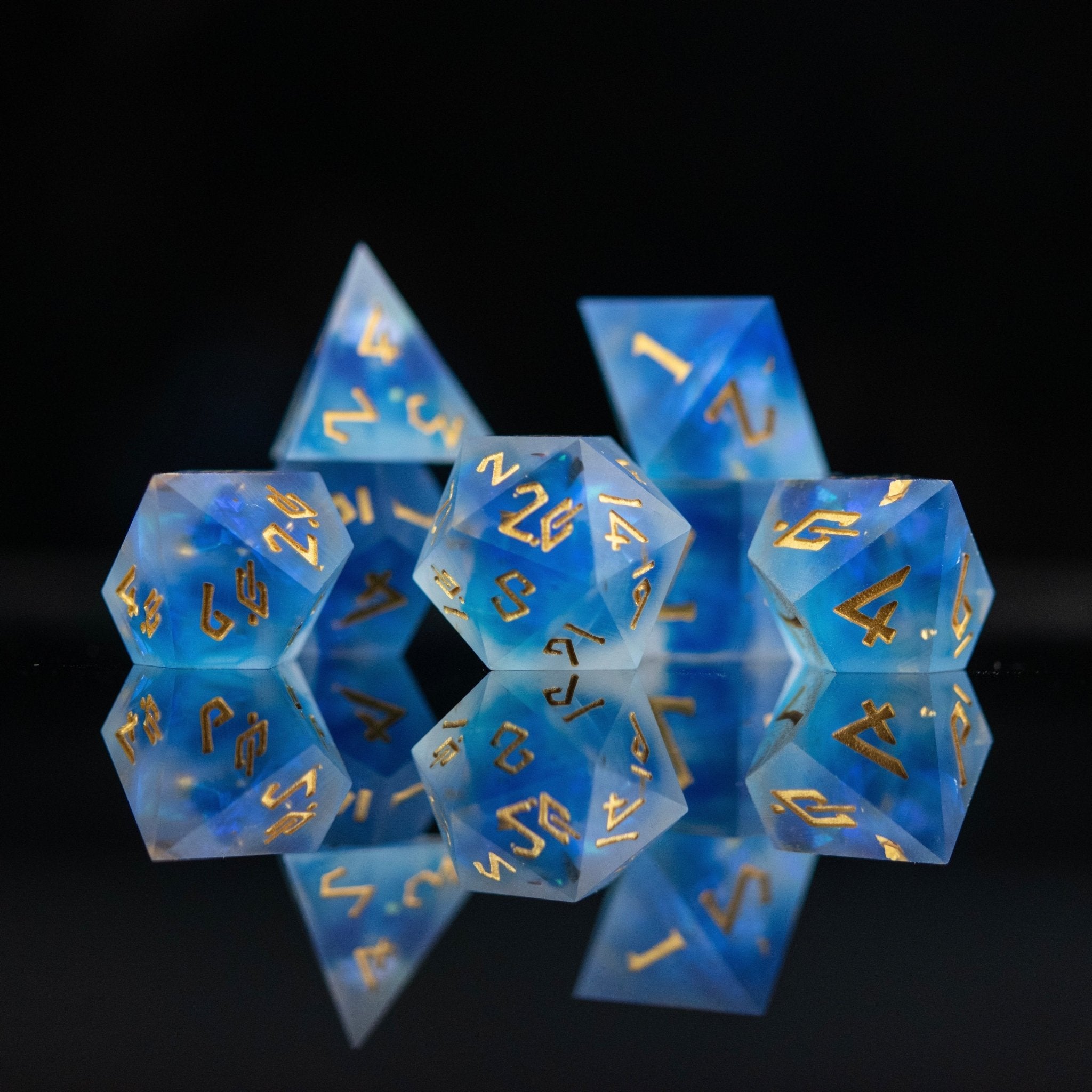 Lunar Veil Sharp - Edged Resin Dice Set - Misty Mountain Gaming - 6