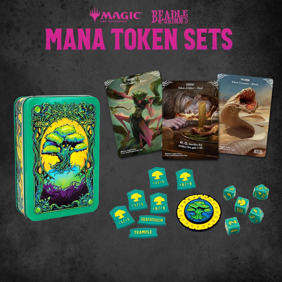Magic the Gathering Green Token Set - Magic: The Gathering - 1