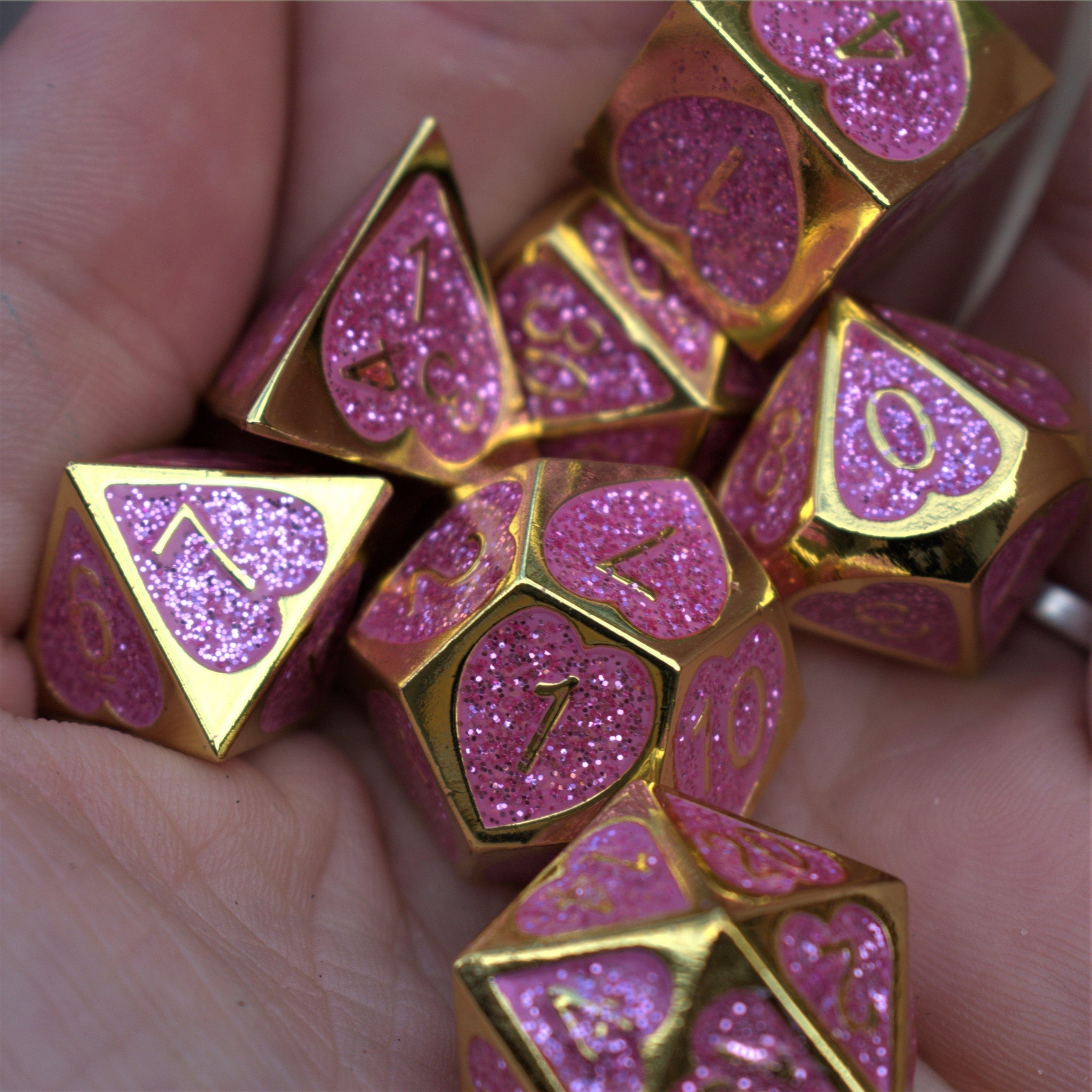 Maiden Lillian's Heart Metal Dice Set - Misty Mountain Gaming - 2