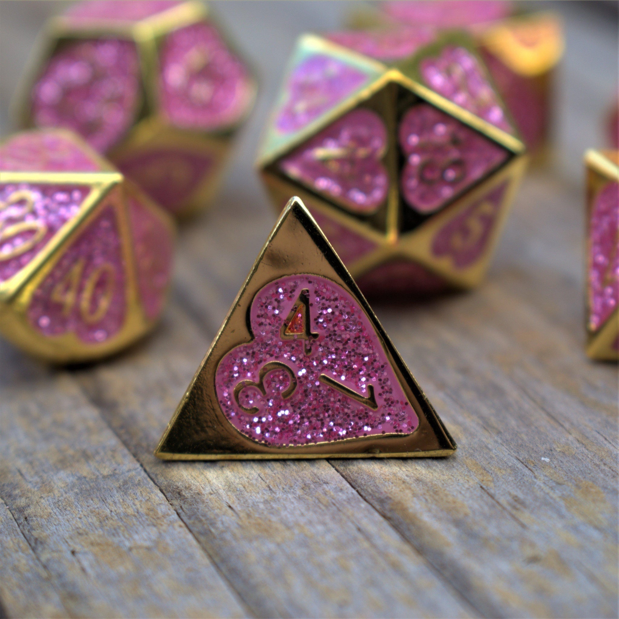 Maiden Lillian's Heart Metal Dice Set - Misty Mountain Gaming - 6