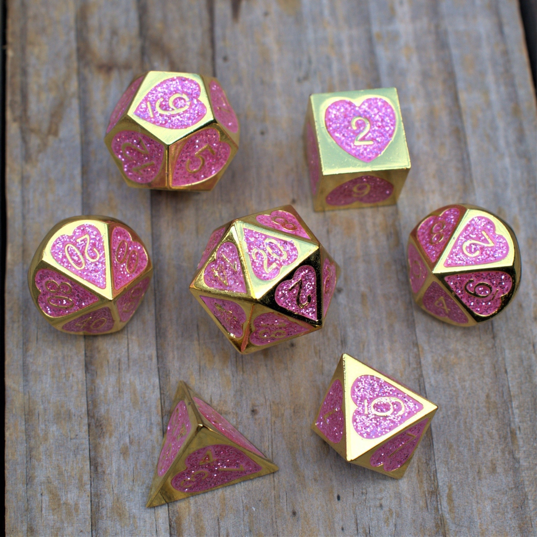 Maiden Lillian's Heart Metal Dice Set - Misty Mountain Gaming - 5