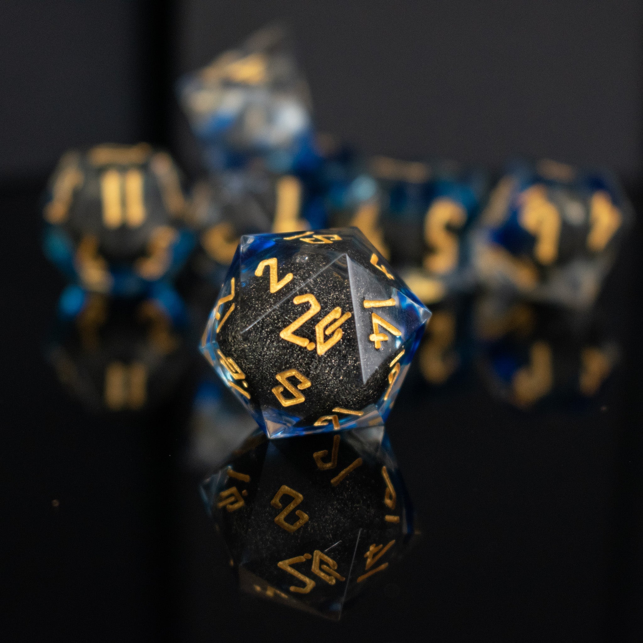 Midnight Sky Liquid Core Dice Set - Misty Mountain Gaming - 2