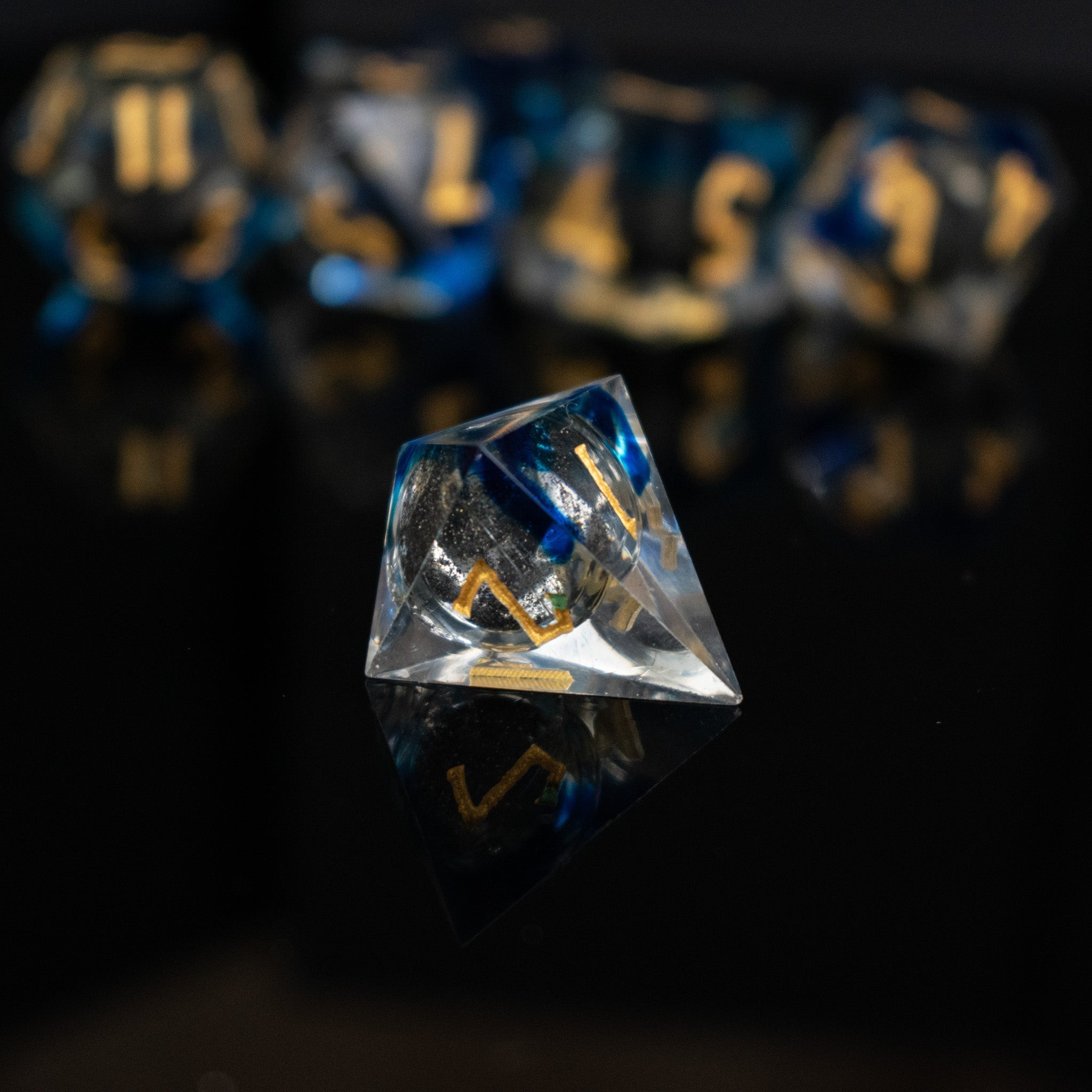 Midnight Sky Liquid Core Dice Set - Misty Mountain Gaming - 3