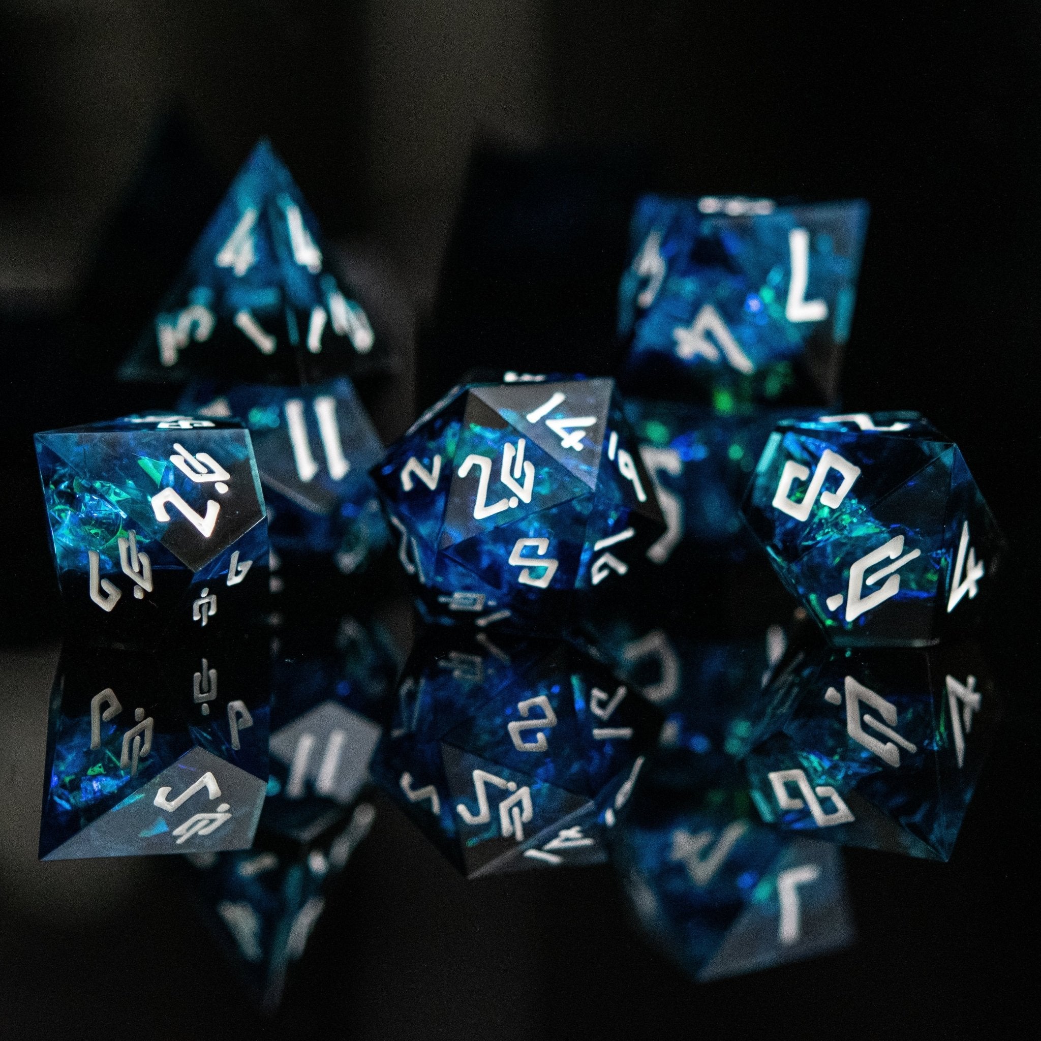 Moonbeam Sharp - Edged Resin Dice Set - Misty Mountain Gaming - 1