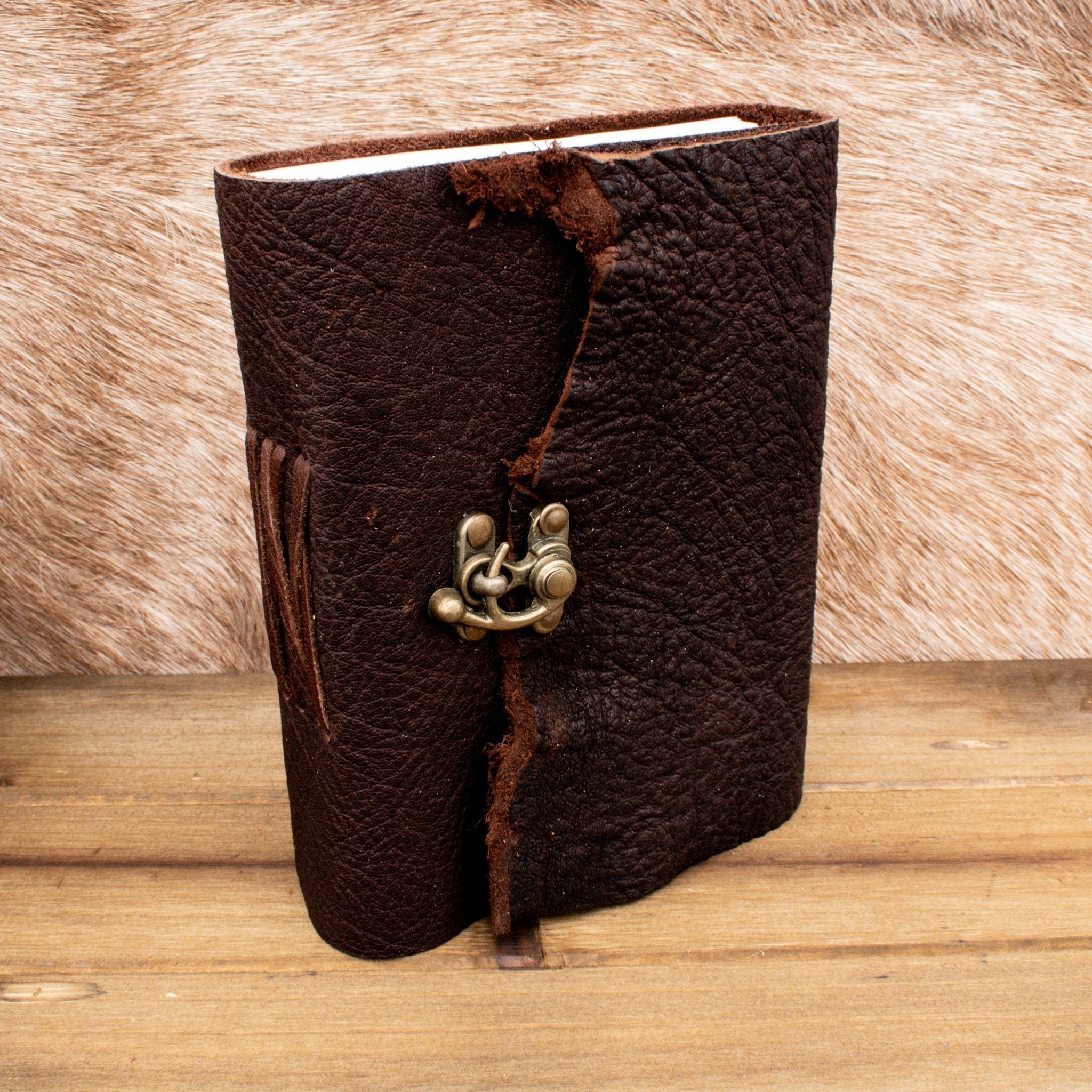 Natural Edge Buffalo Leather Journal - Misty Mountain Gaming - 6