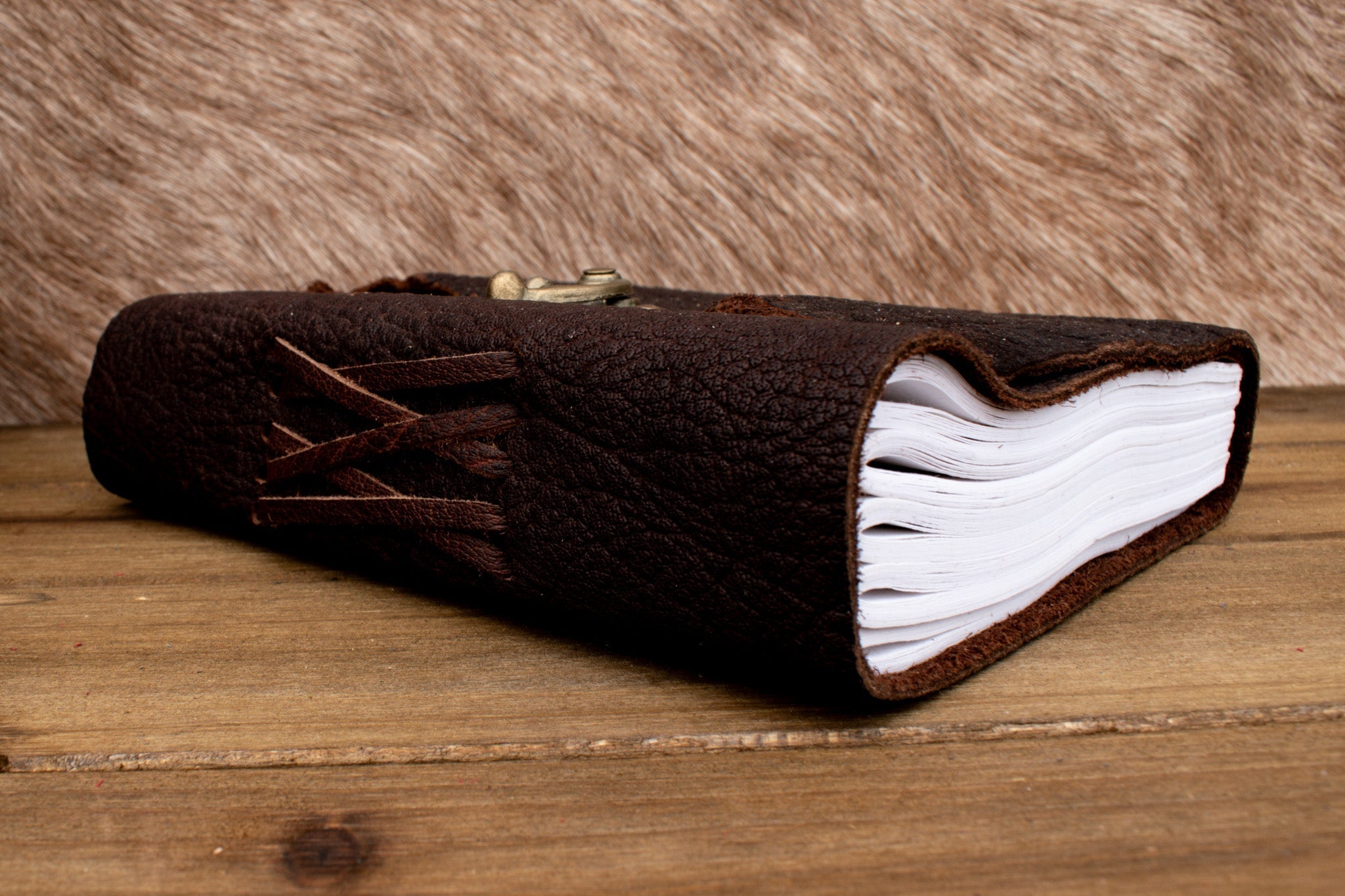 Natural Edge Buffalo Leather Journal - Misty Mountain Gaming - 4