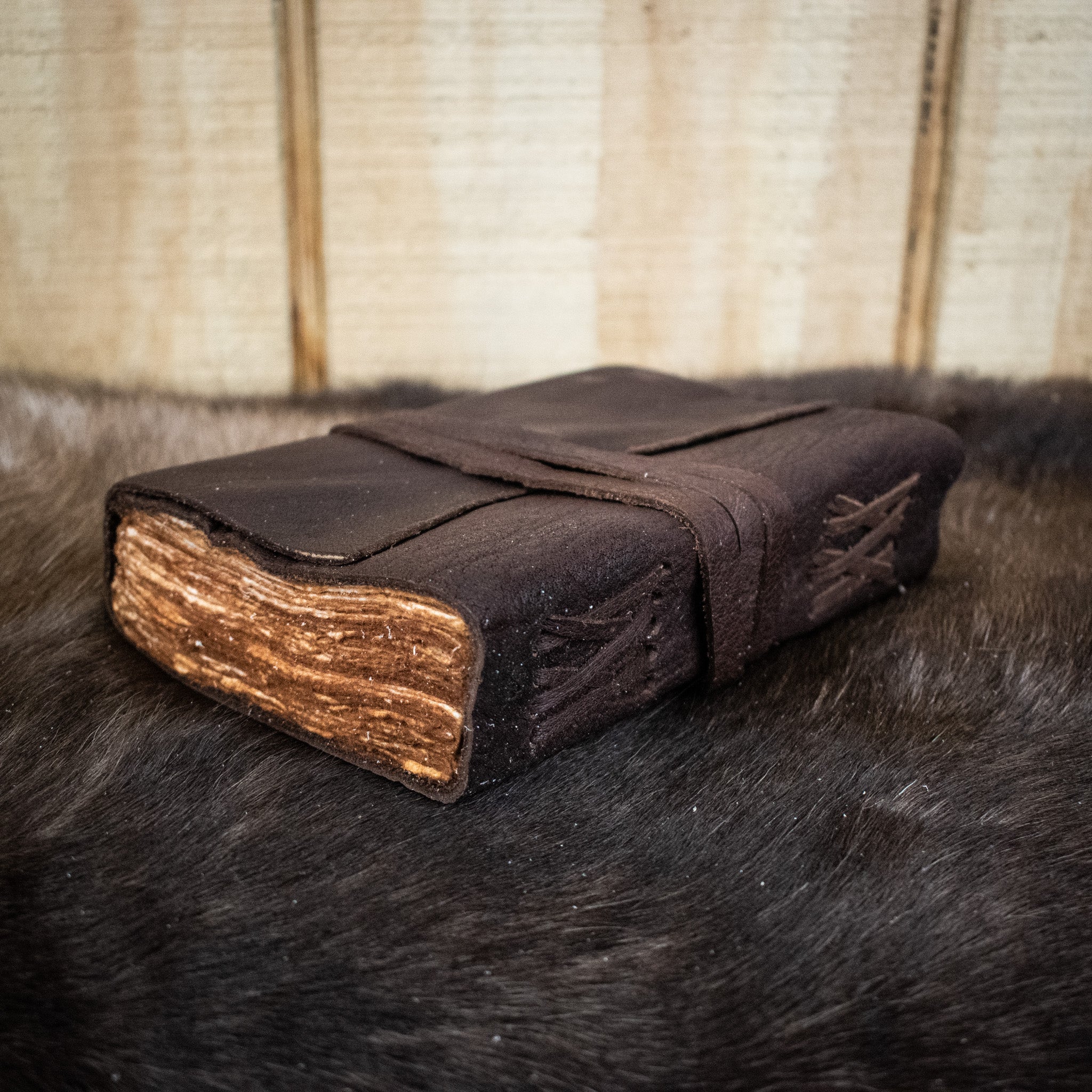 Natural Edge Buffalo (Wrapped) Leather Journal - Misty Mountain Gaming - 1