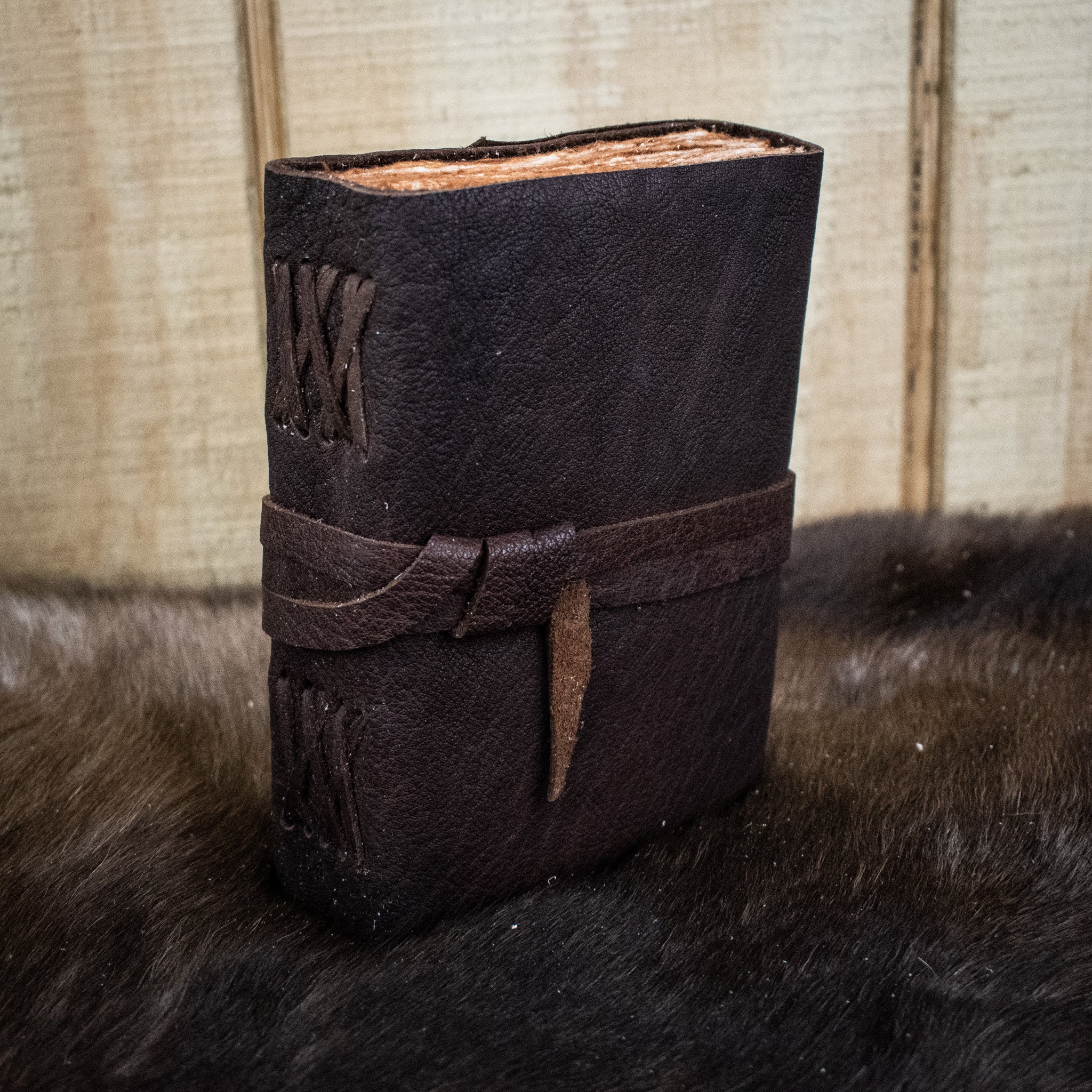 Natural Edge Buffalo (Wrapped) Leather Journal - Misty Mountain Gaming - 3