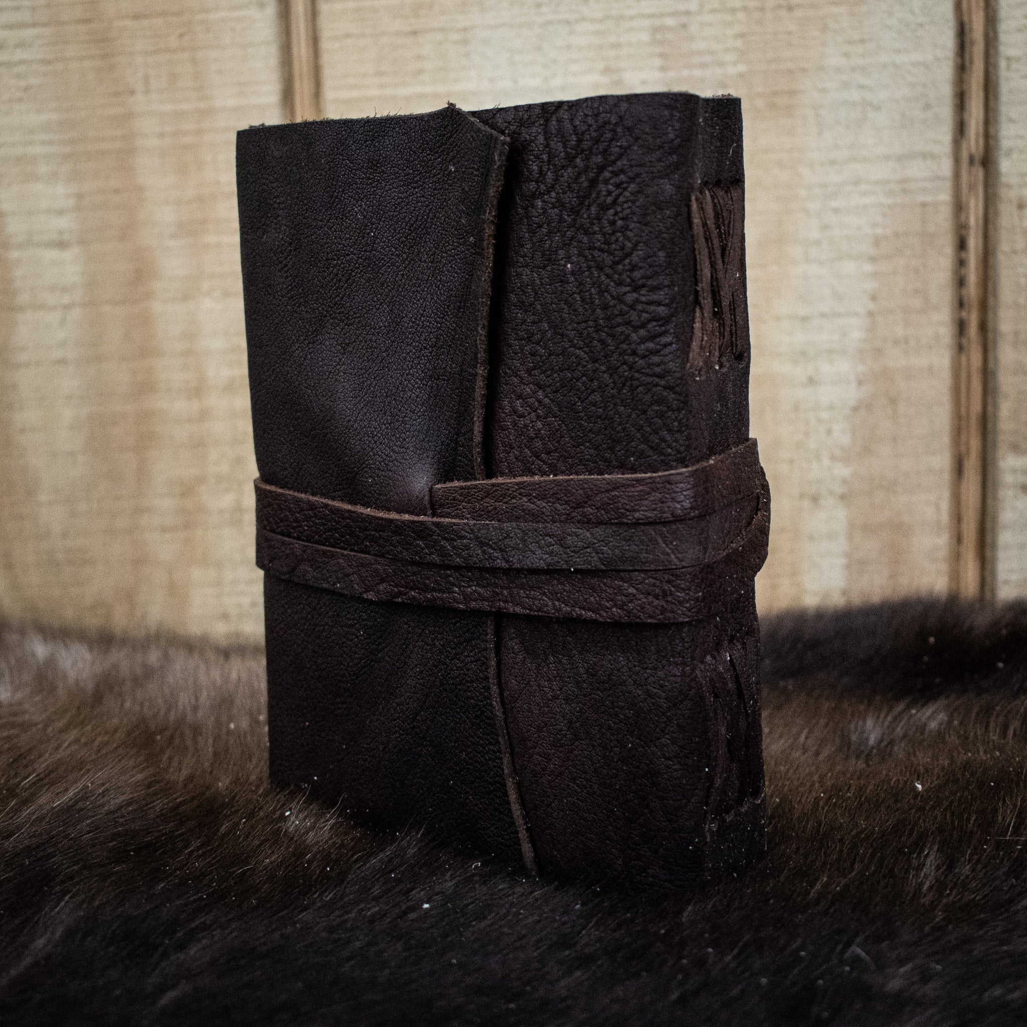 Natural Edge Buffalo (Wrapped) Leather Journal - Misty Mountain Gaming - 2