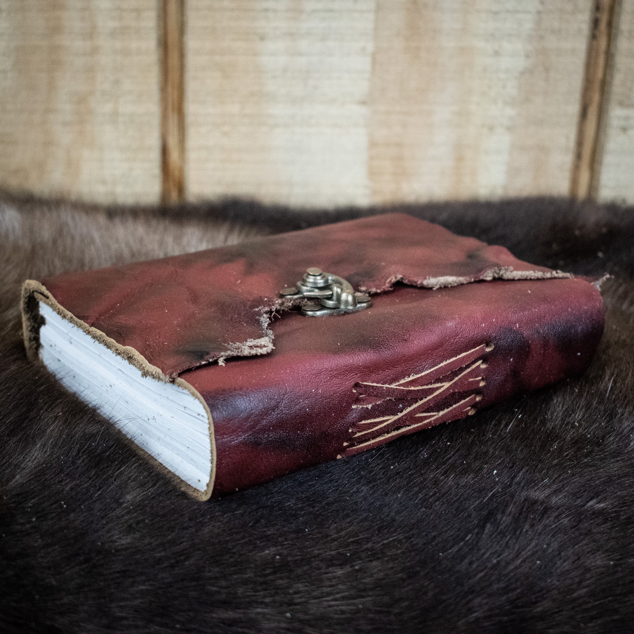 Natural Edge Crunched Cowhide Leather Journal - Misty Mountain Gaming - 9