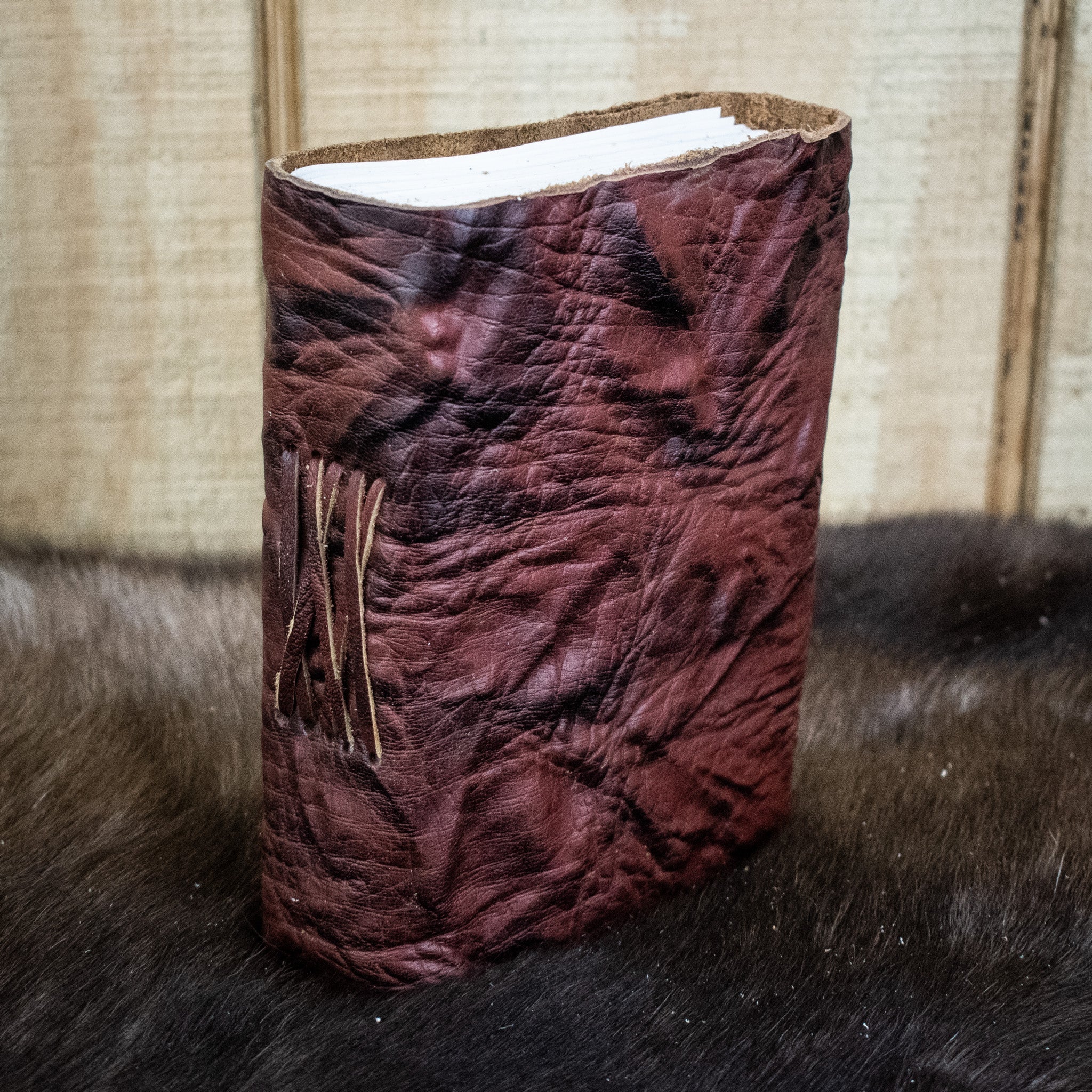 Natural Edge Crunched Cowhide Leather Journal - Misty Mountain Gaming - 7